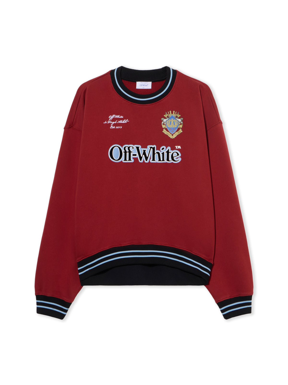 OFF WHITE Sporty Over Crew Logo Sweatshirt RED DAHLIA-BLACK OWBA075F25FLE003