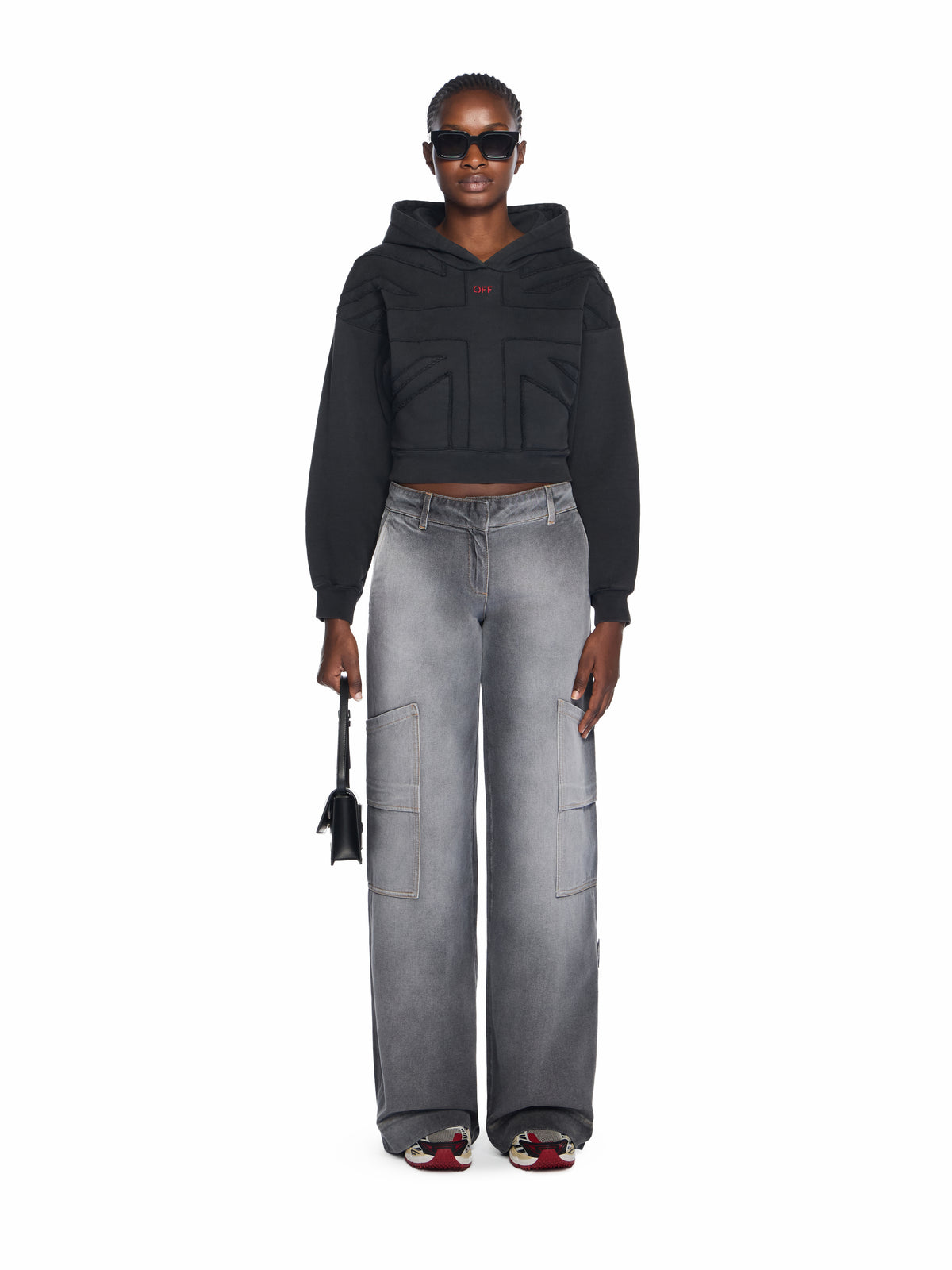 Union Appliqué Crop Logo Hoodie