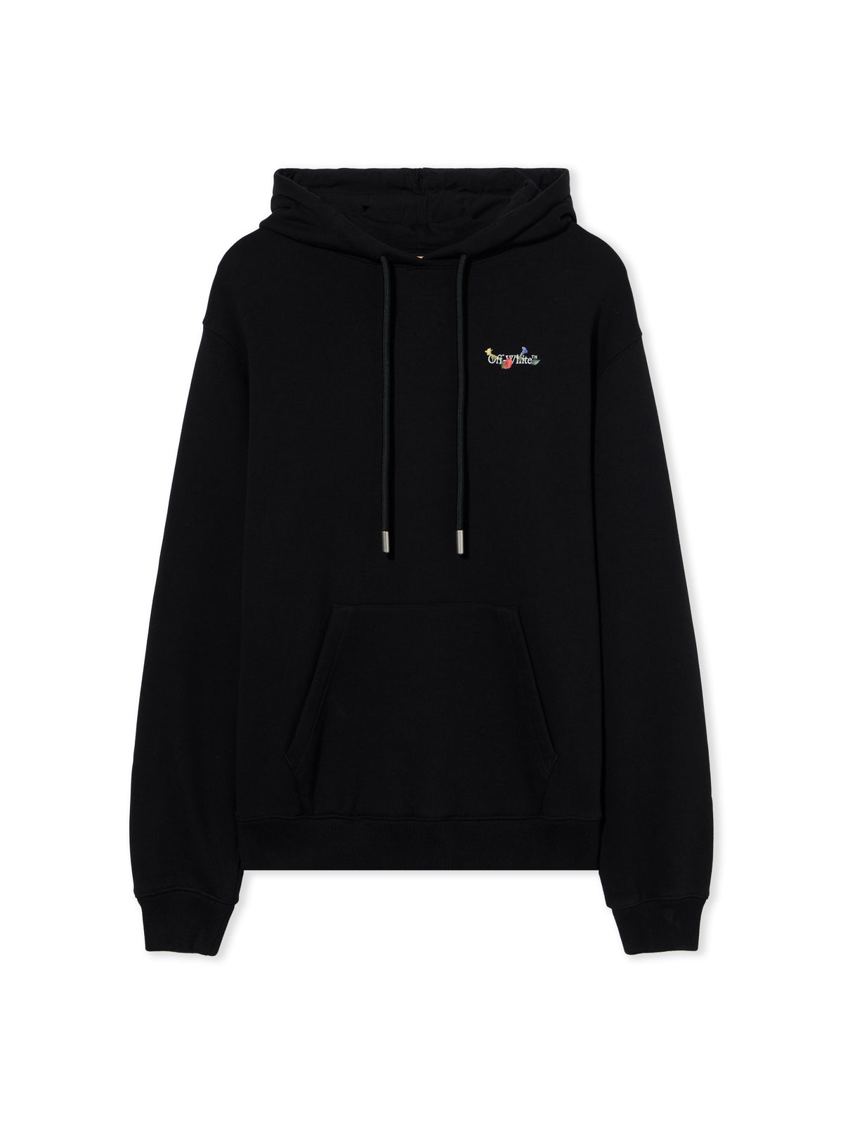 OFF WHITE Arrow Glass Flower Logo Hoodie BLACK - WHITE OWBB064F25FLE001