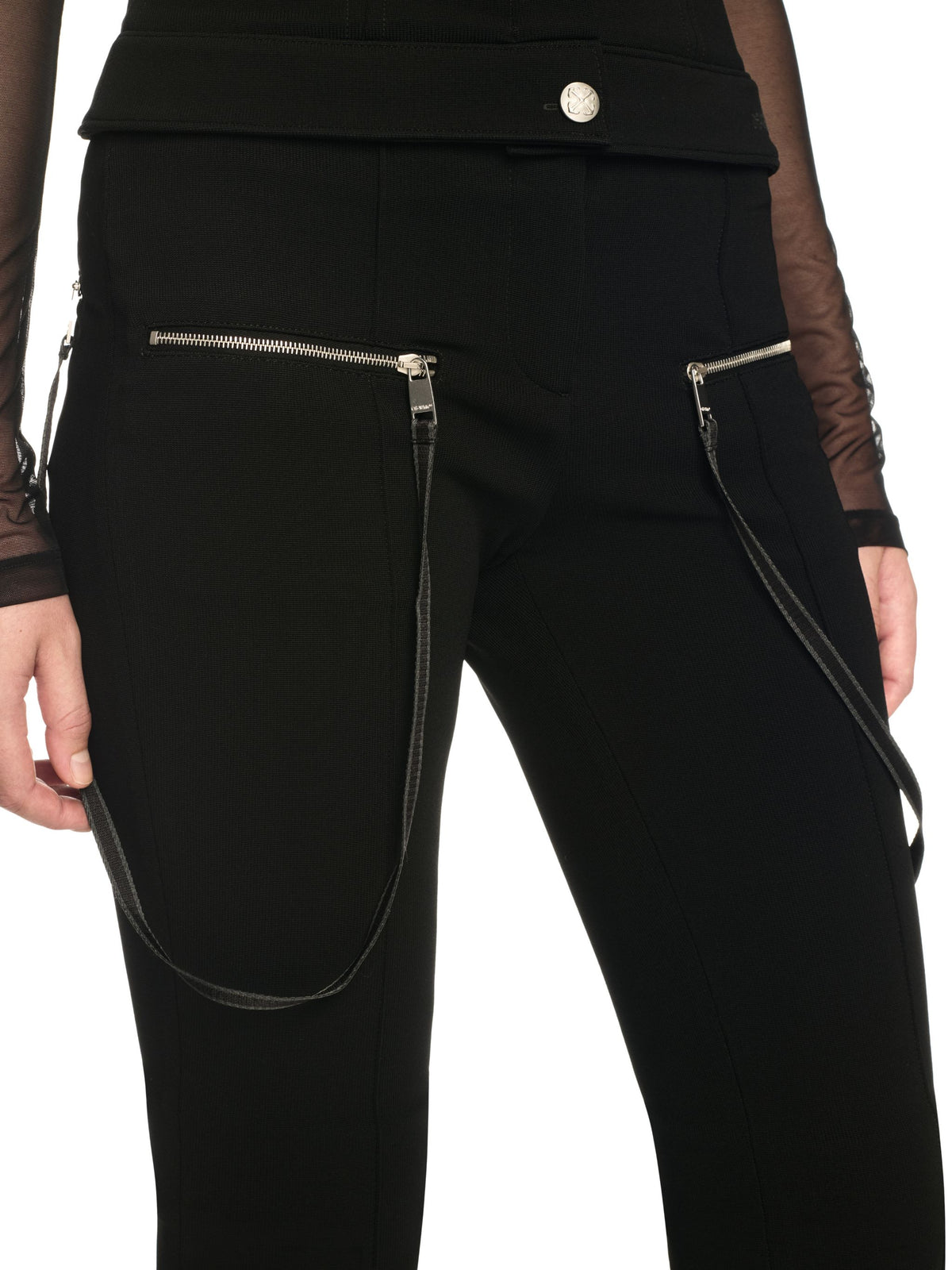 OFF WHITE Heavy Jer Britney Zip Pants BLACK OWCA18CS25JER002