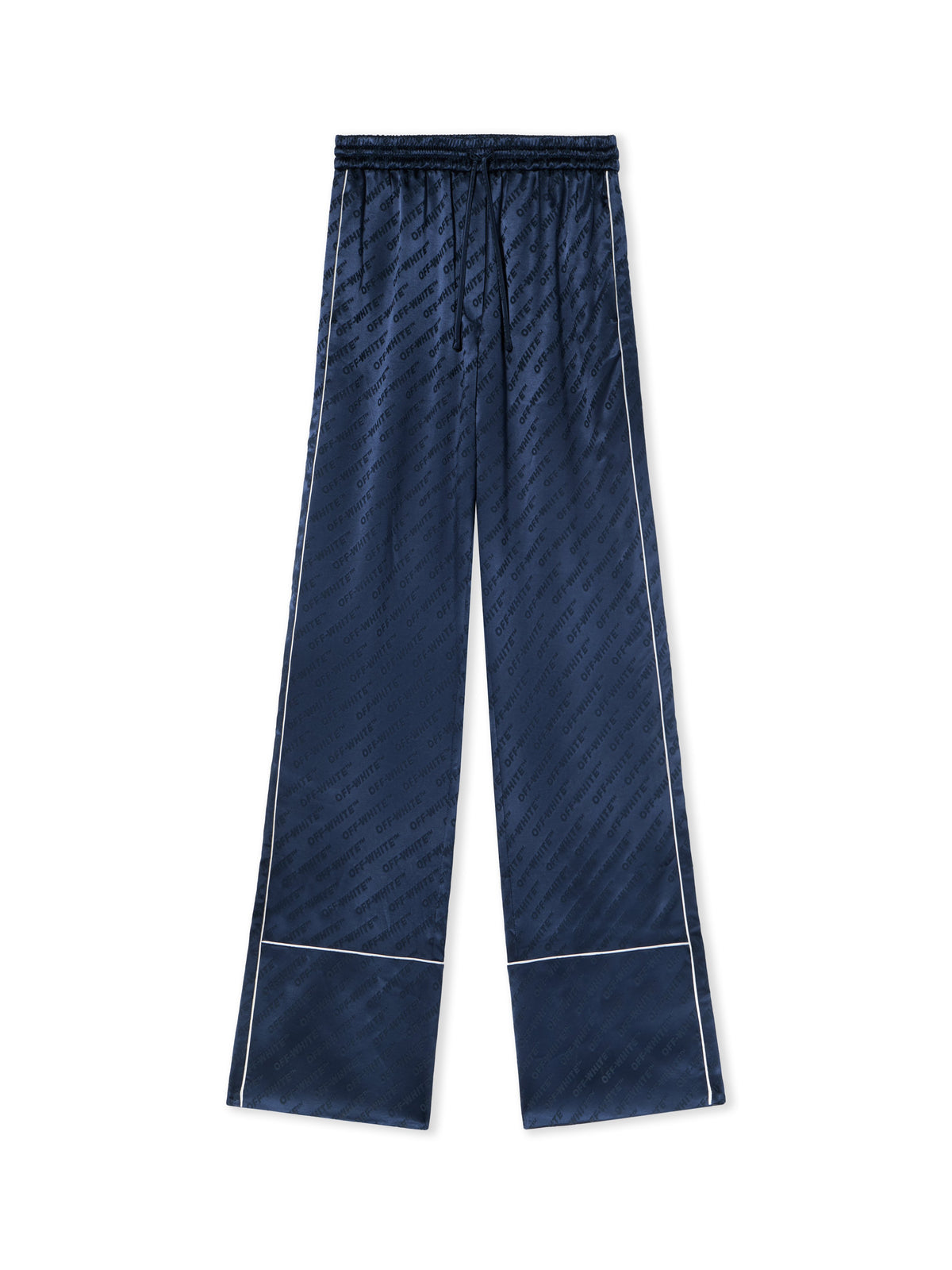 OFF WHITE Jacquard Satin Pajama Pants BLUE IRIS OWCA18ZF25FAB001