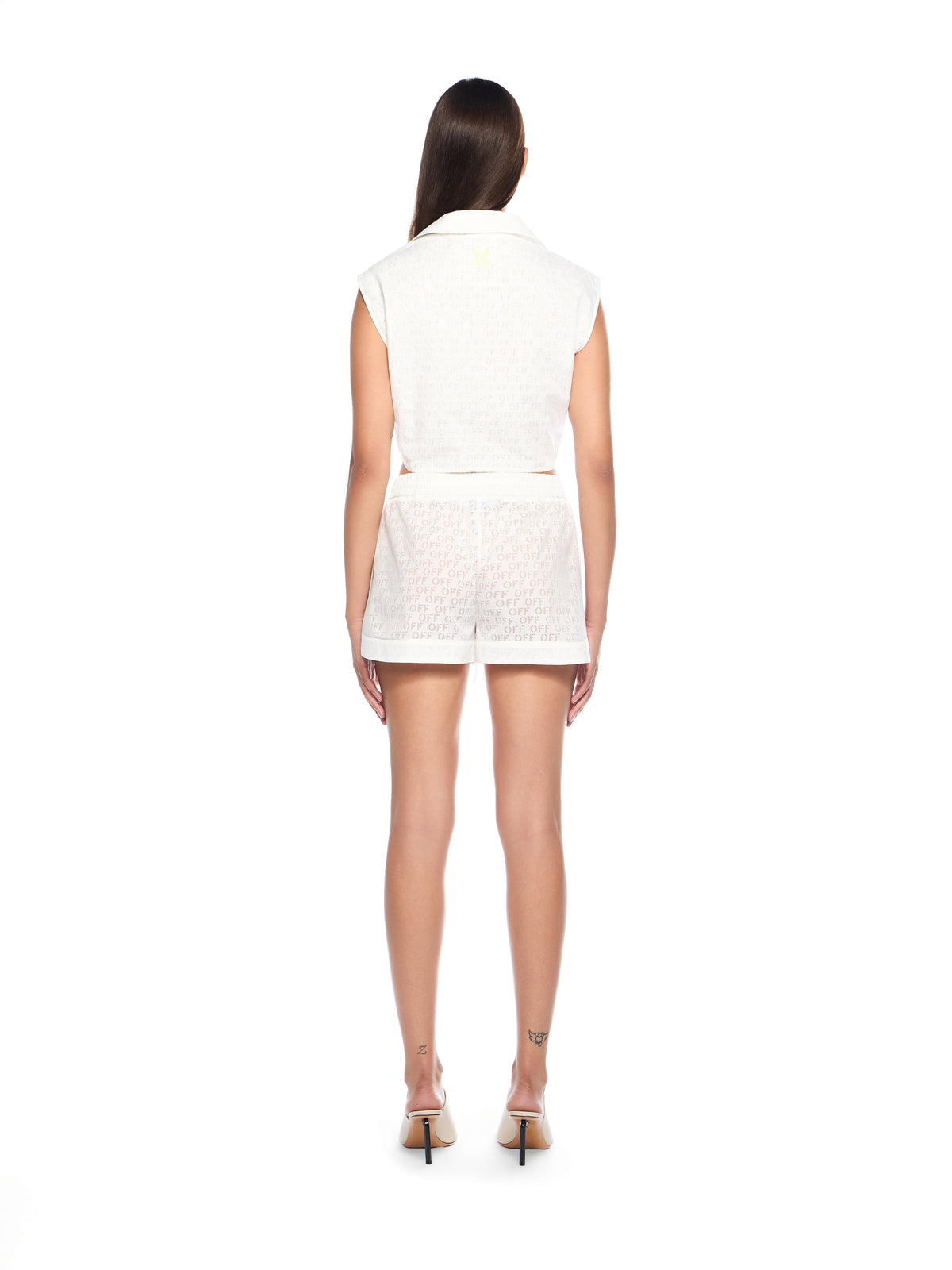 OFF WHITE Off Stamp Shorts WHITE - YELLOW OWCB05NT25FAB001