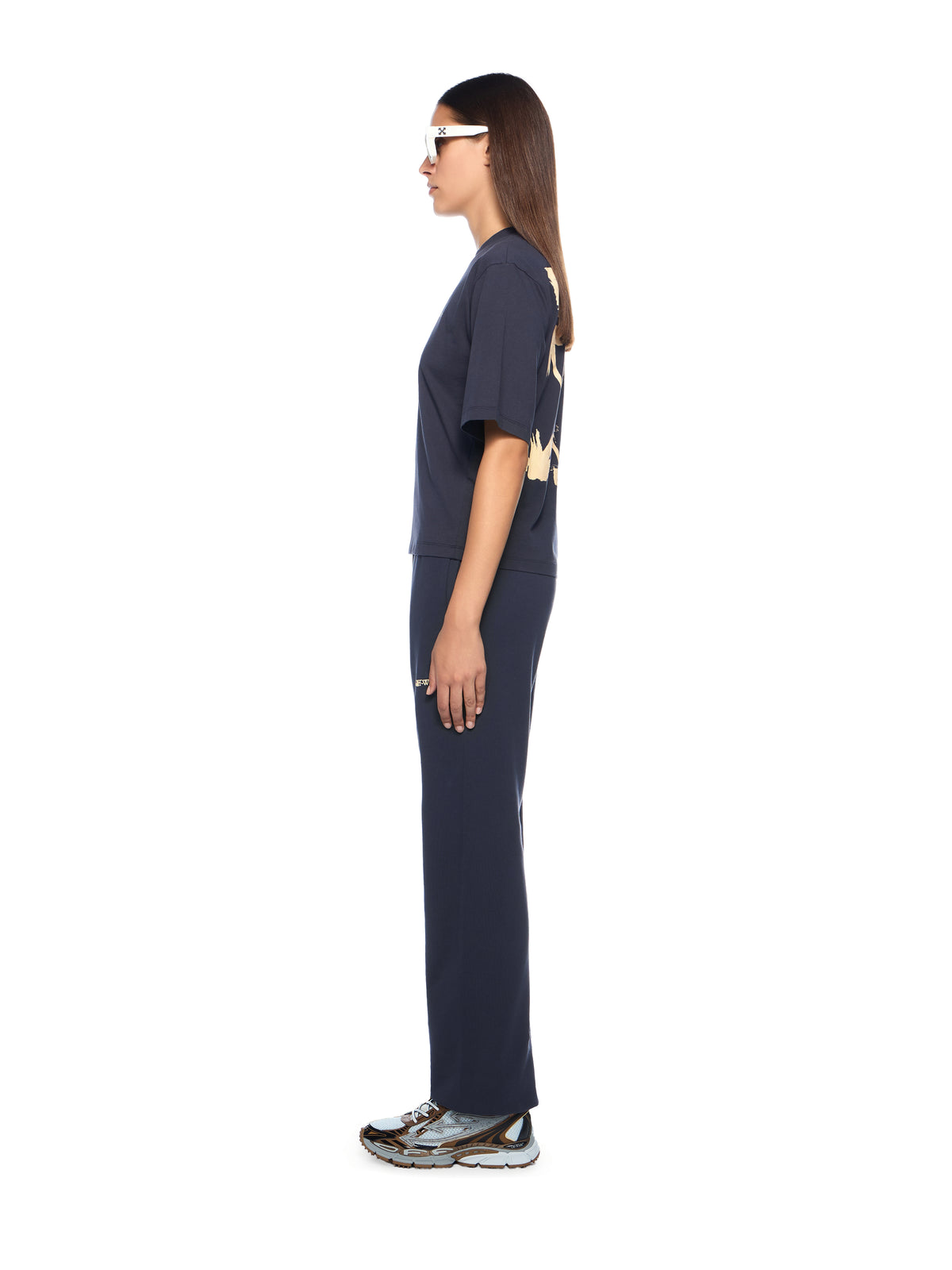 OFF WHITE Ink Arrow Cuff Sweatpants DARK SAPPHIRE-DOUBLE CREAM OWCH006F25FLE001