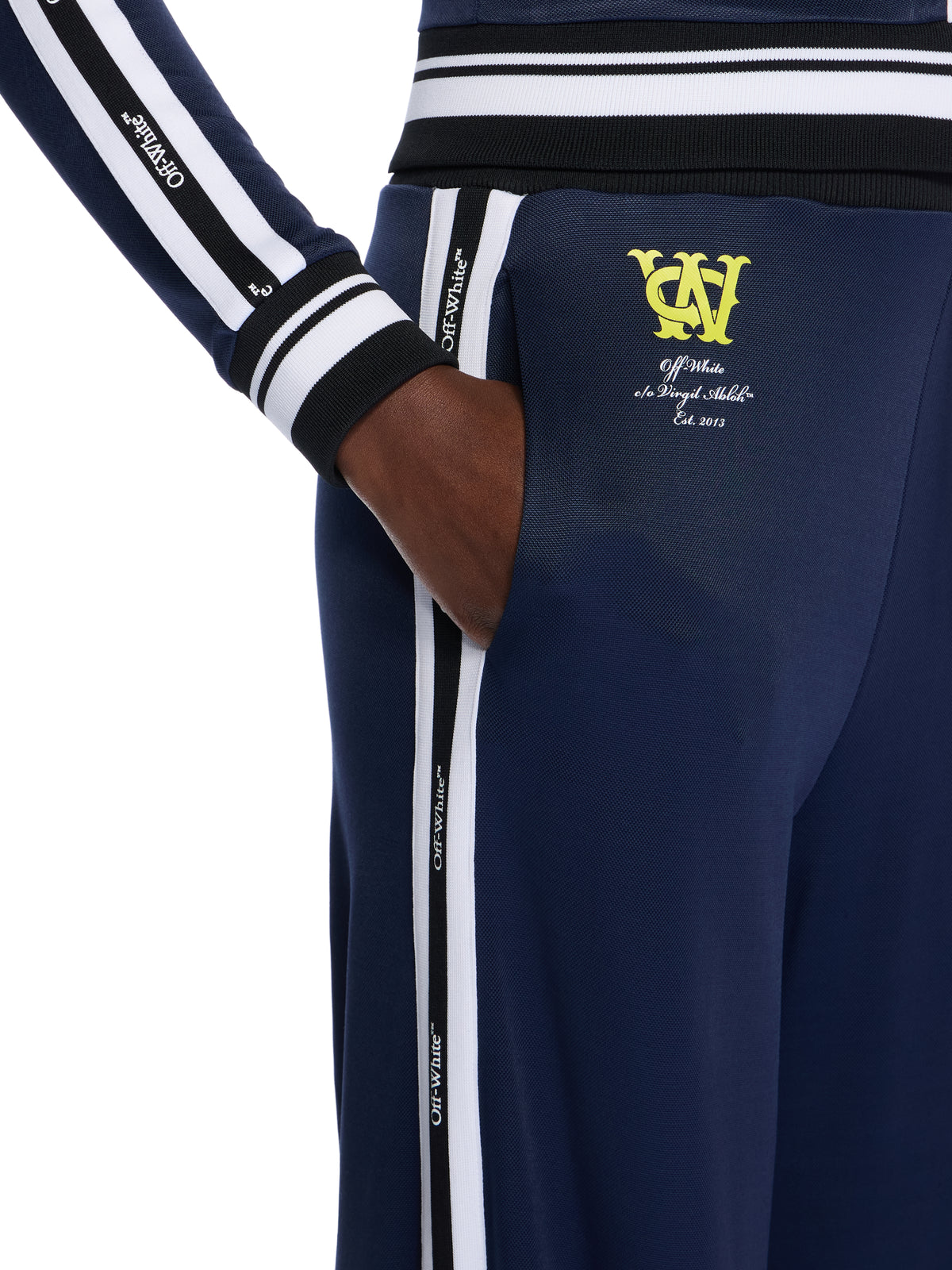 OFF WHITE Track Serena Wide Pants BLUE IRIS-LIME OWCJ005F25JER001