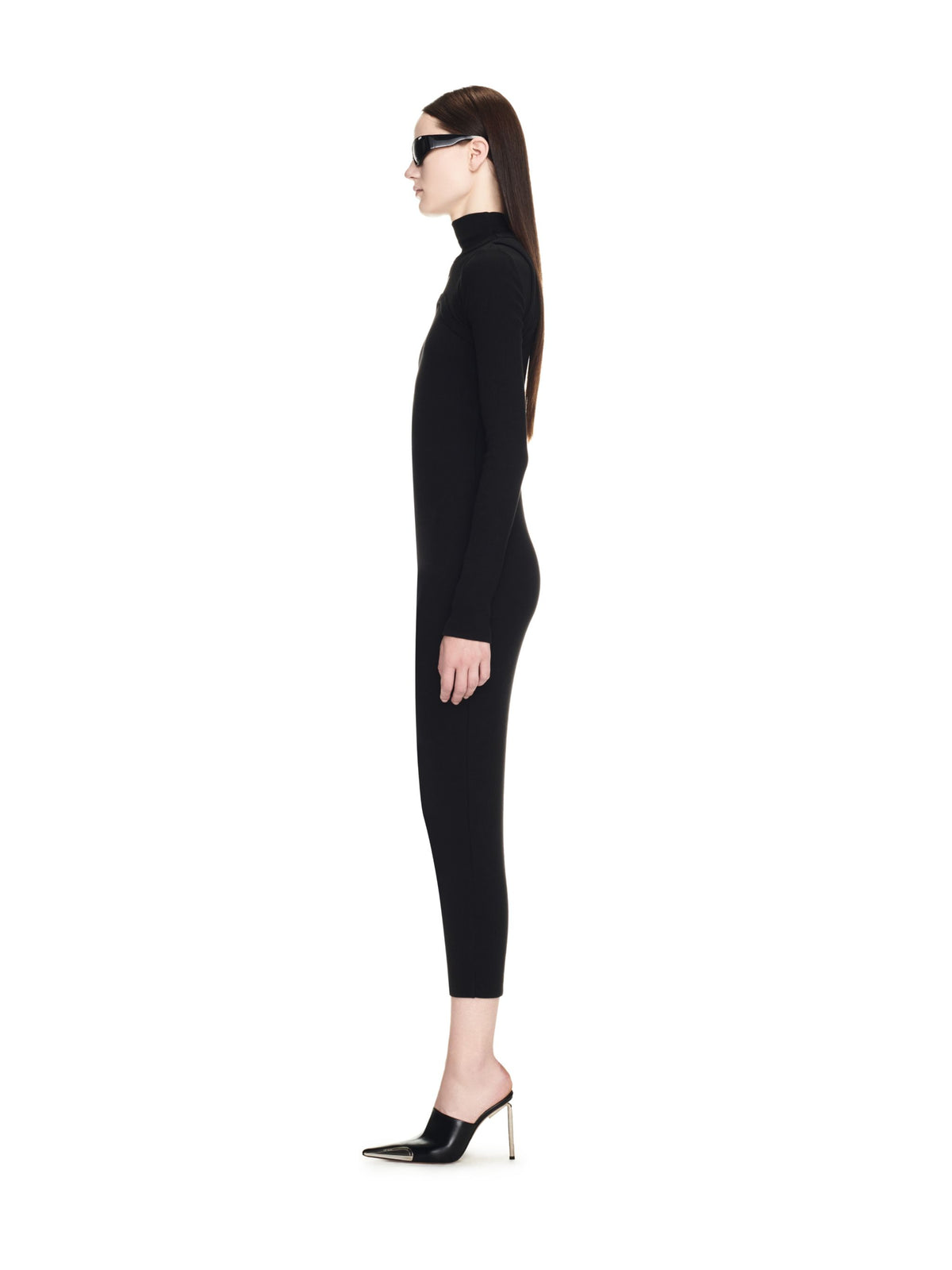 OFF WHITE Off Stamp Rib Round Long Dres BLACK OWDB495C99JER001
