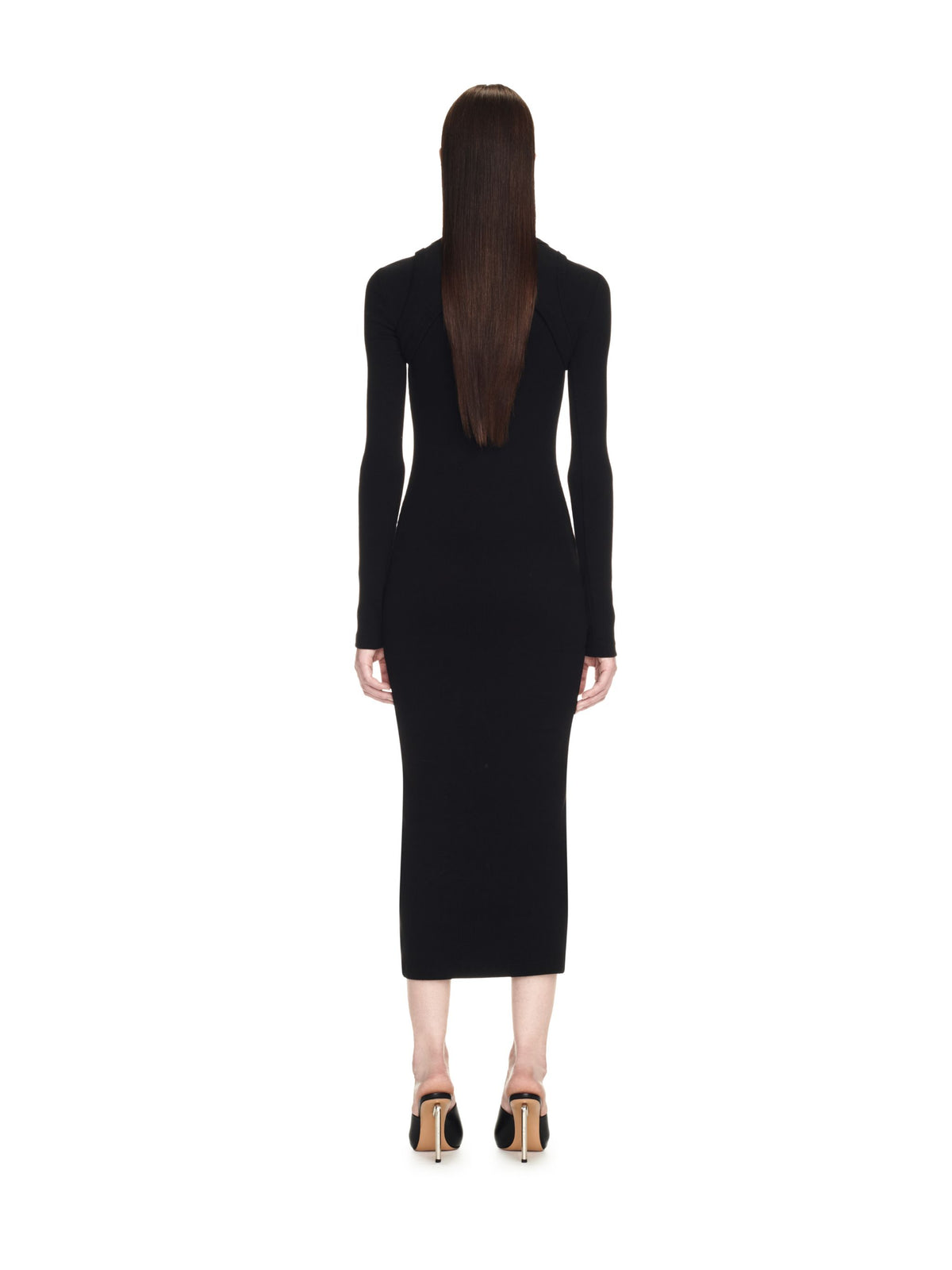 OFF WHITE Off Stamp Rib Round Long Dres BLACK OWDB495C99JER001
