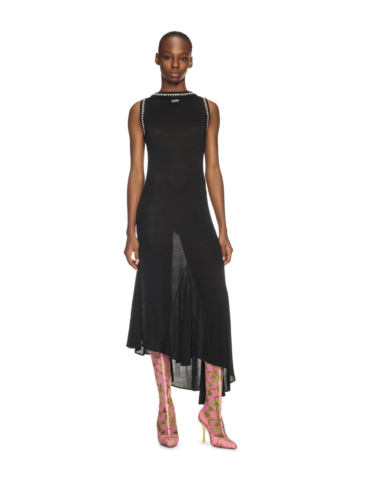 Light Rib Emb 20s Long Dress