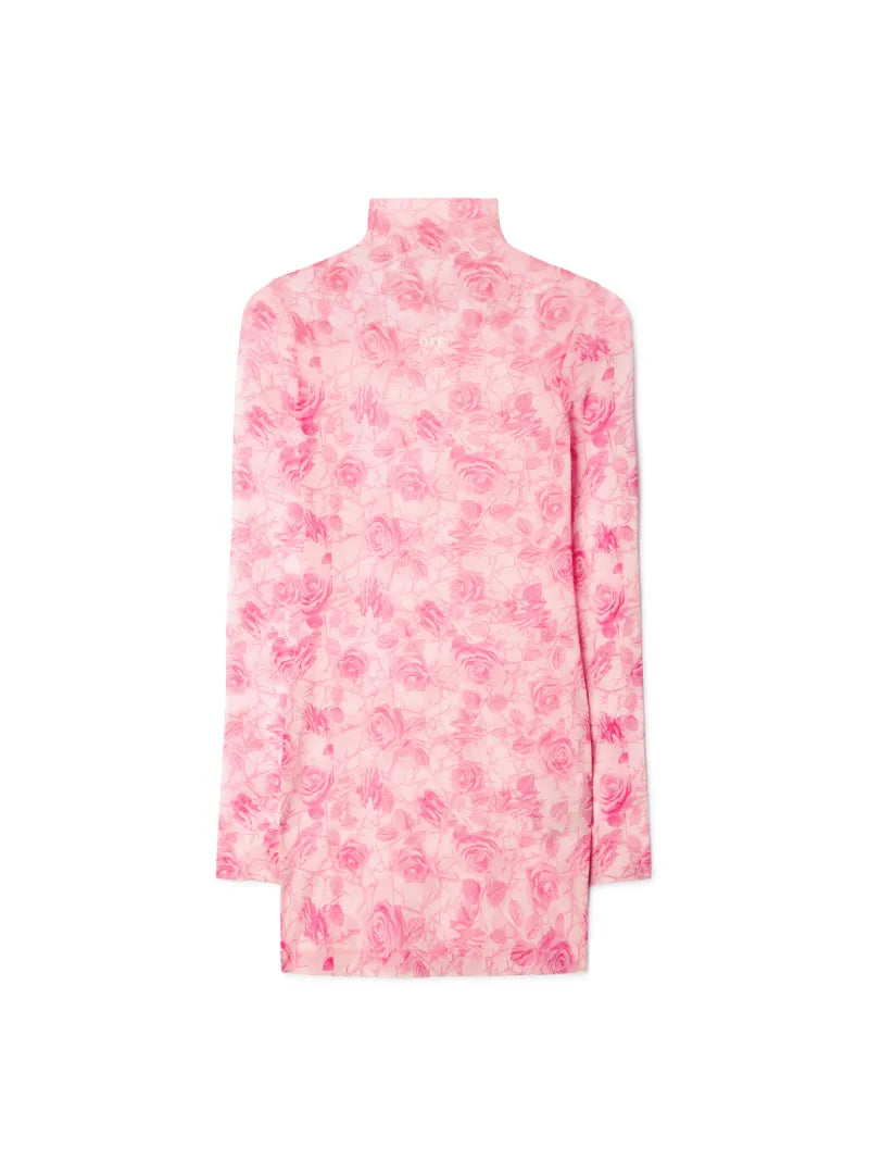 Roses Mesh Short Dress