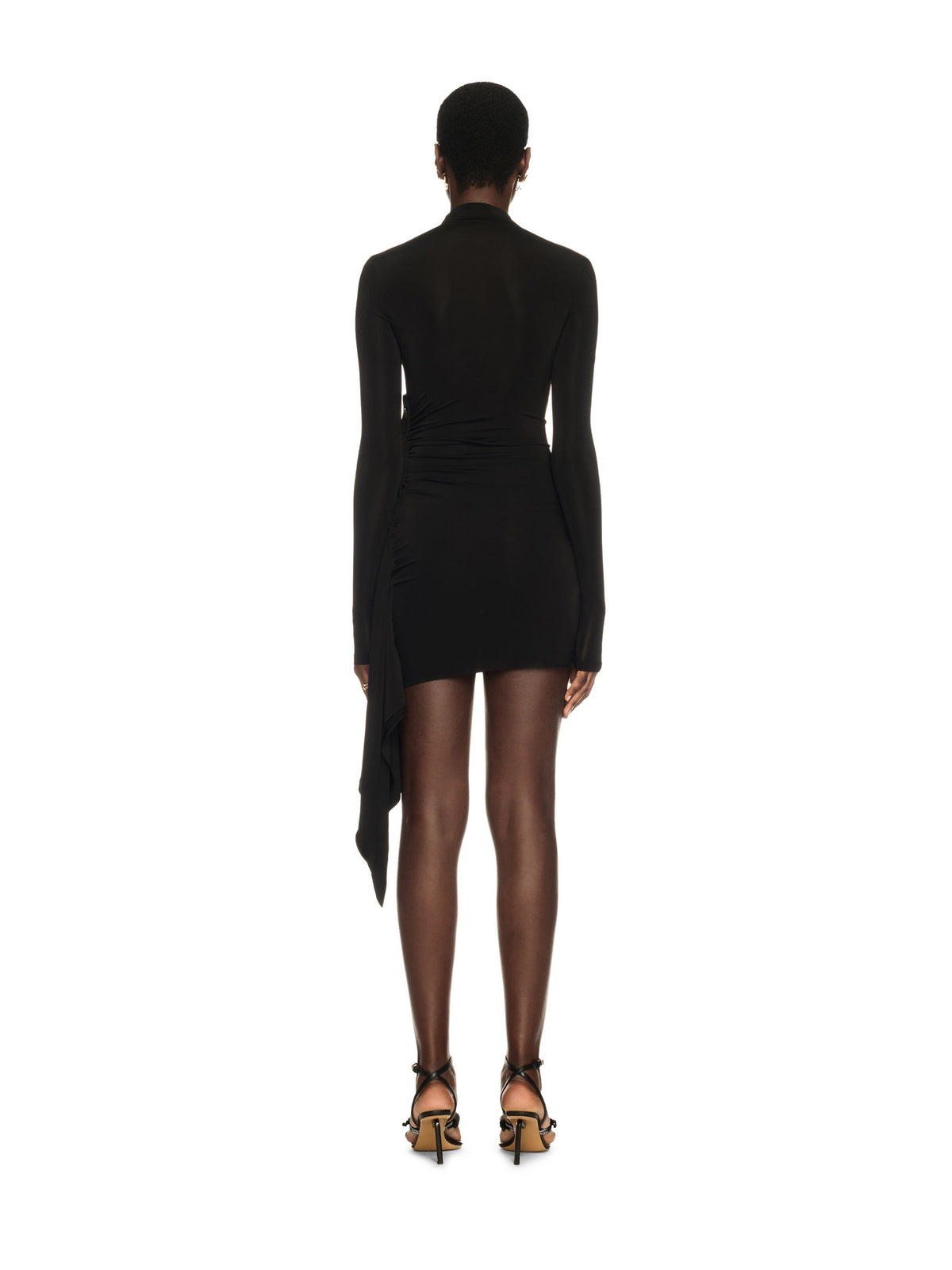 OFF WHITE Sec Skin Draped Mini Dress Ls BLACK OWDB54BS25JER001