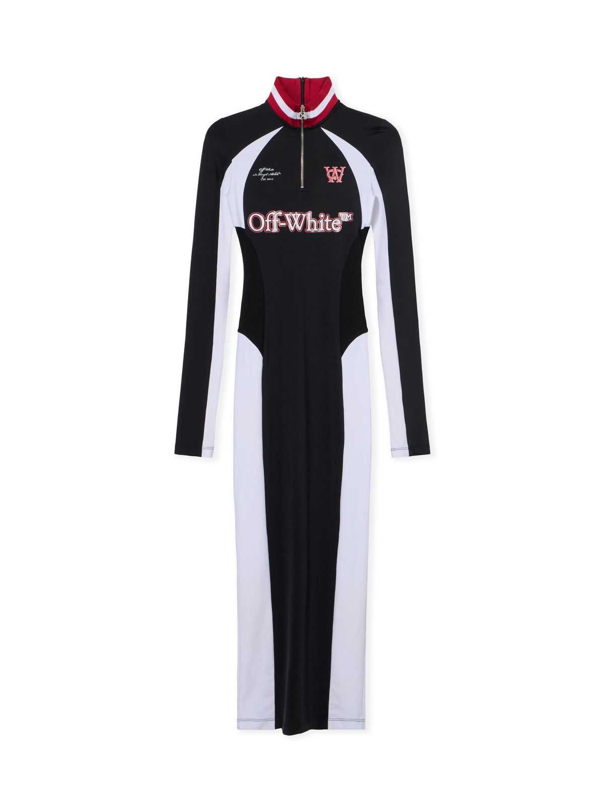 OFF WHITE Tech Jersey Midi Dress BLACK - WHITE OWDB558F25JER001