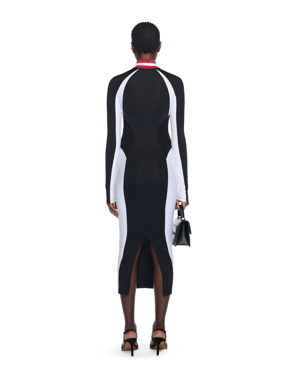 OFF WHITE Tech Jersey Midi Dress BLACK - WHITE OWDB558F25JER001