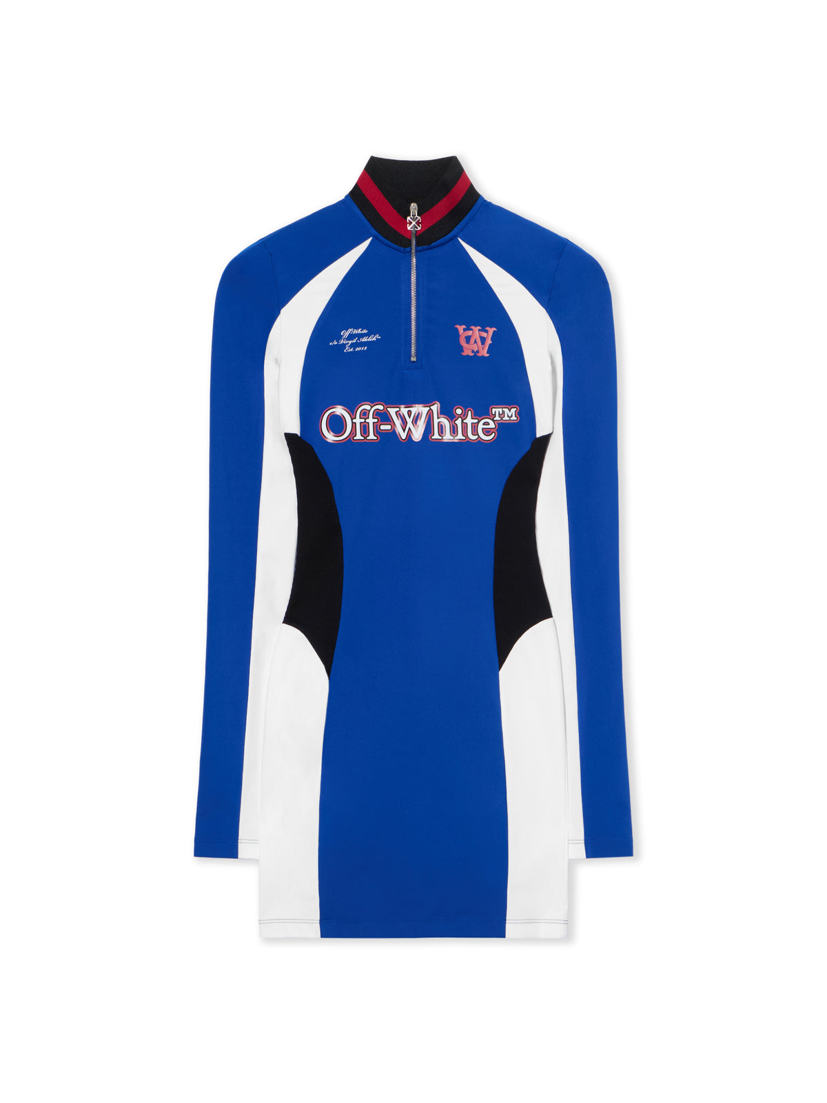 OFF WHITE Tech Jersey Mini Dress ELECTRIC BLUE-WHITE OWDB559F25JER001