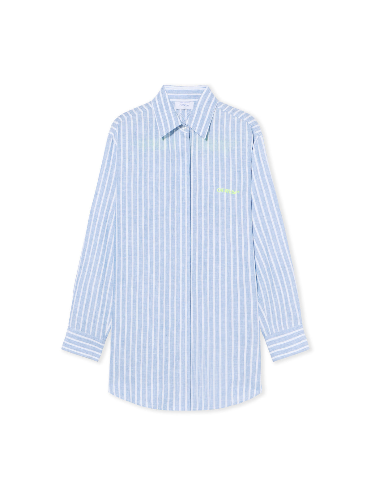 OFF WHITE Striped Over Shirt Dress LIGHT BLUE - WHITE OWDB56DT25FAB001