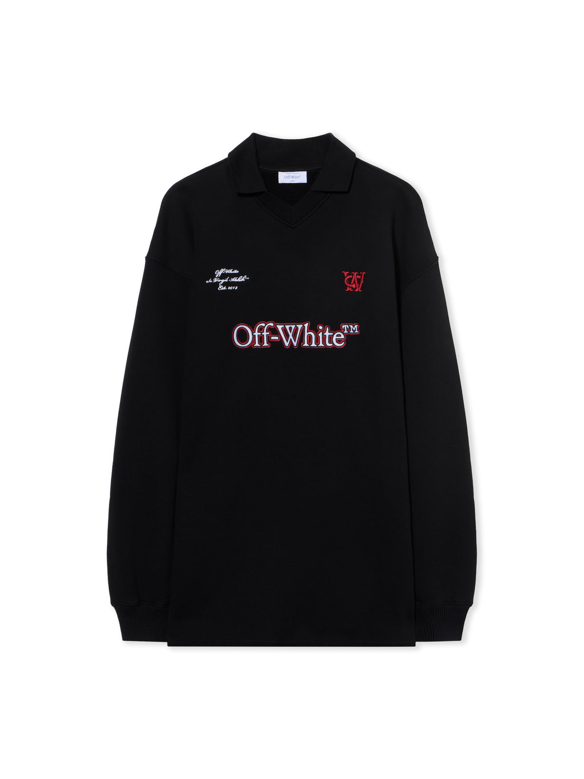 OFF WHITE Sporty Polo Sweatdress BLACK-RED DAHLIA OWDF002F25FLE001