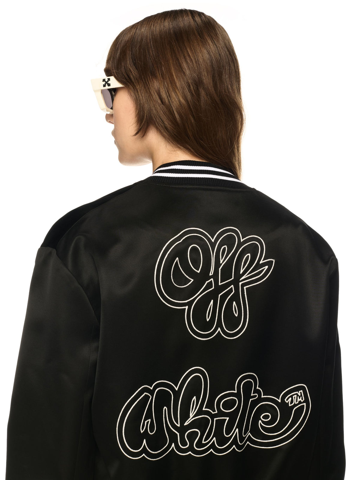 OFF WHITE Heavy Satin Souv Jkt BLACK OWEK00FS25FAB001