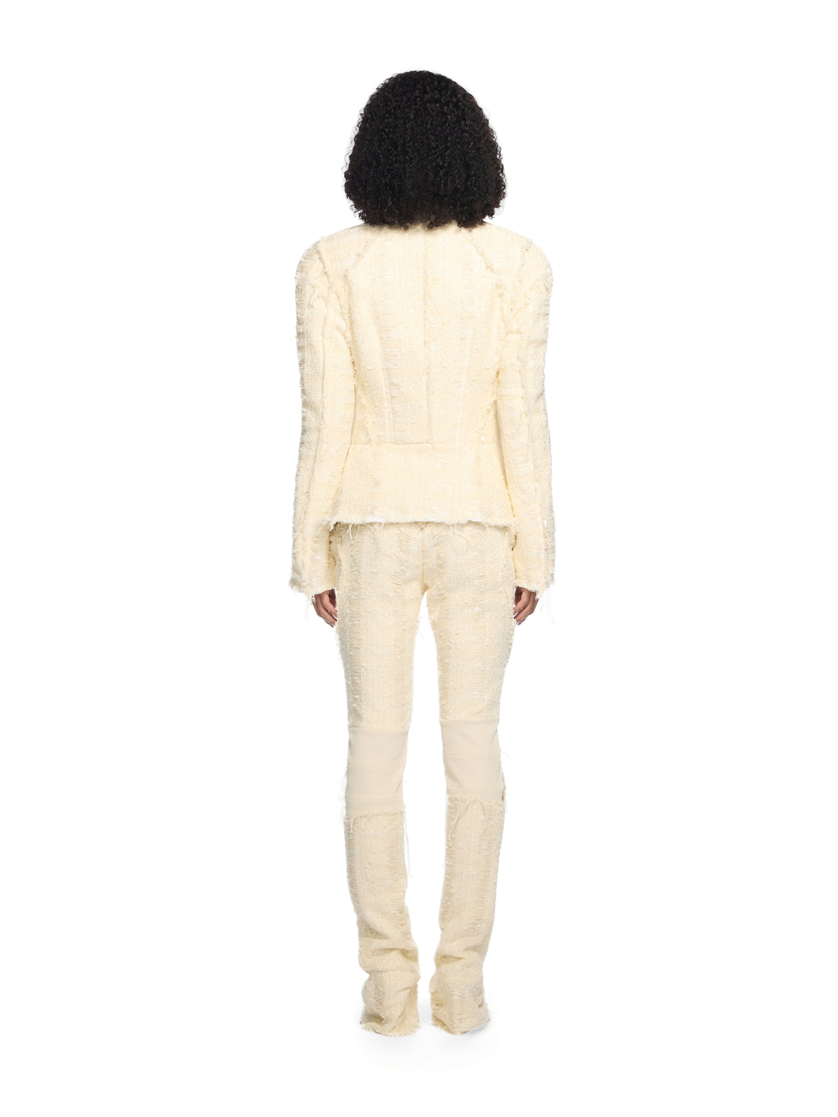 OFF WHITE Tweed Peplum Jacket WHITE - WHITE OWEN005W25FAB002
