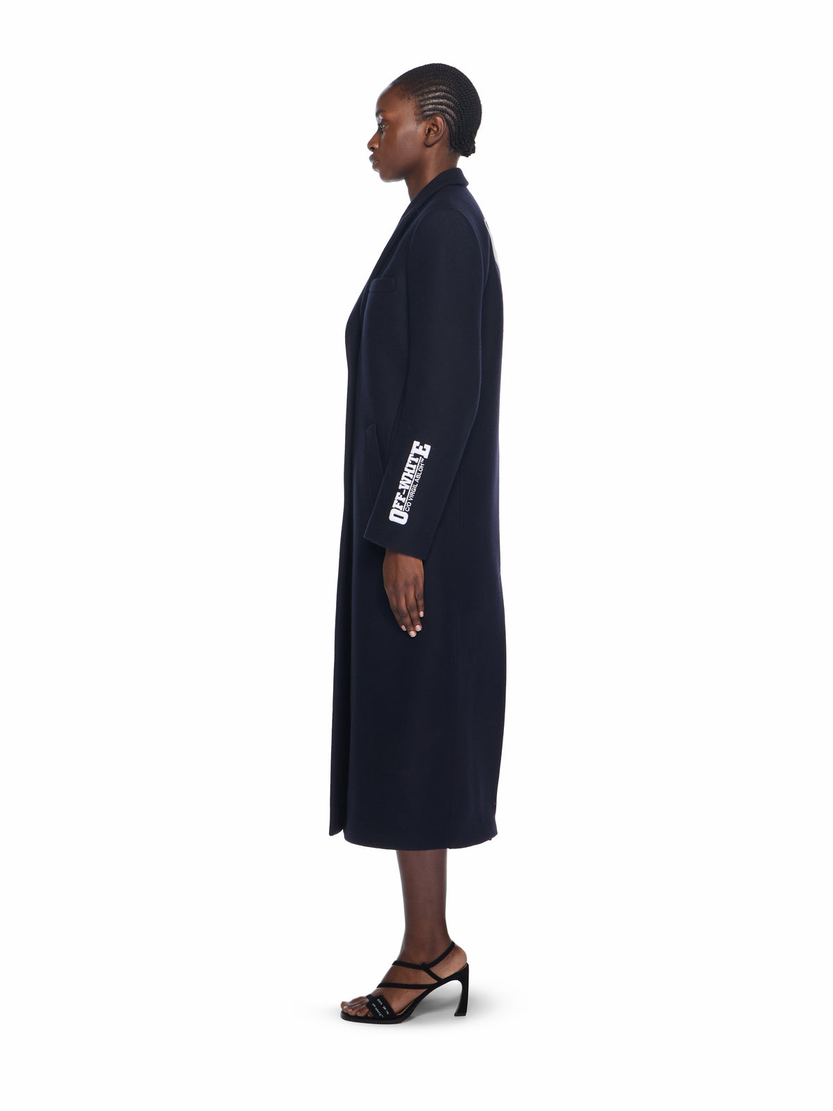 OFF WHITE Long Tailored Wool Coat BLUE IRIS-WHITE OWER02JF25FAB001