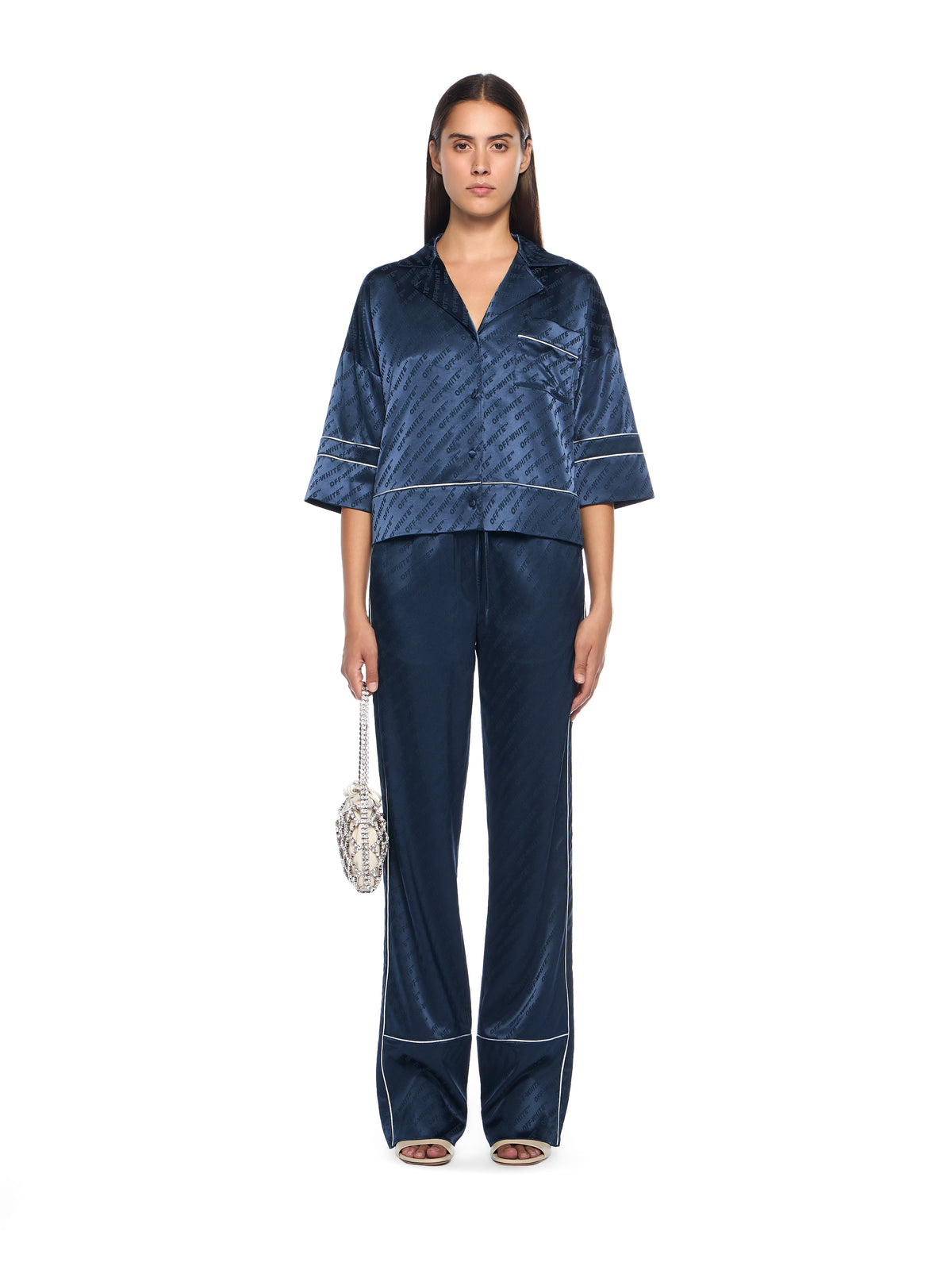 Jacquard Satin Pajama Shirt