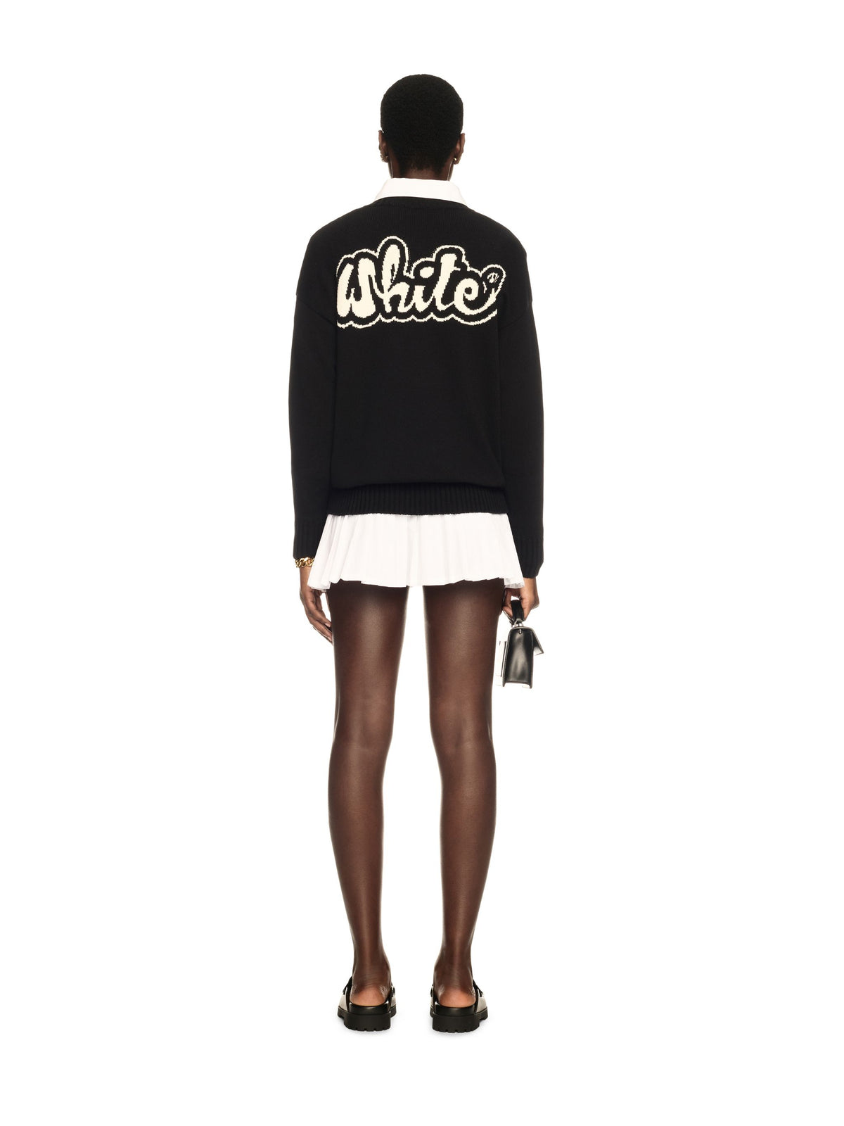 OFF WHITE Handdraw Script Crewneck BLACK OWHE109S25KNI001