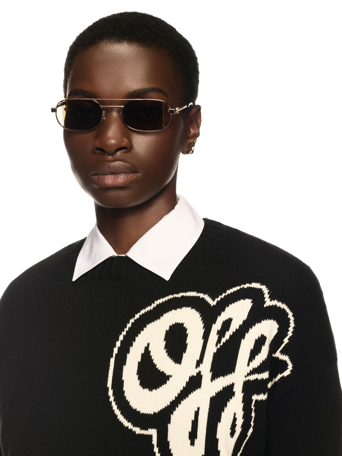 OFF WHITE Handdraw Script Crewneck BLACK OWHE109S25KNI001