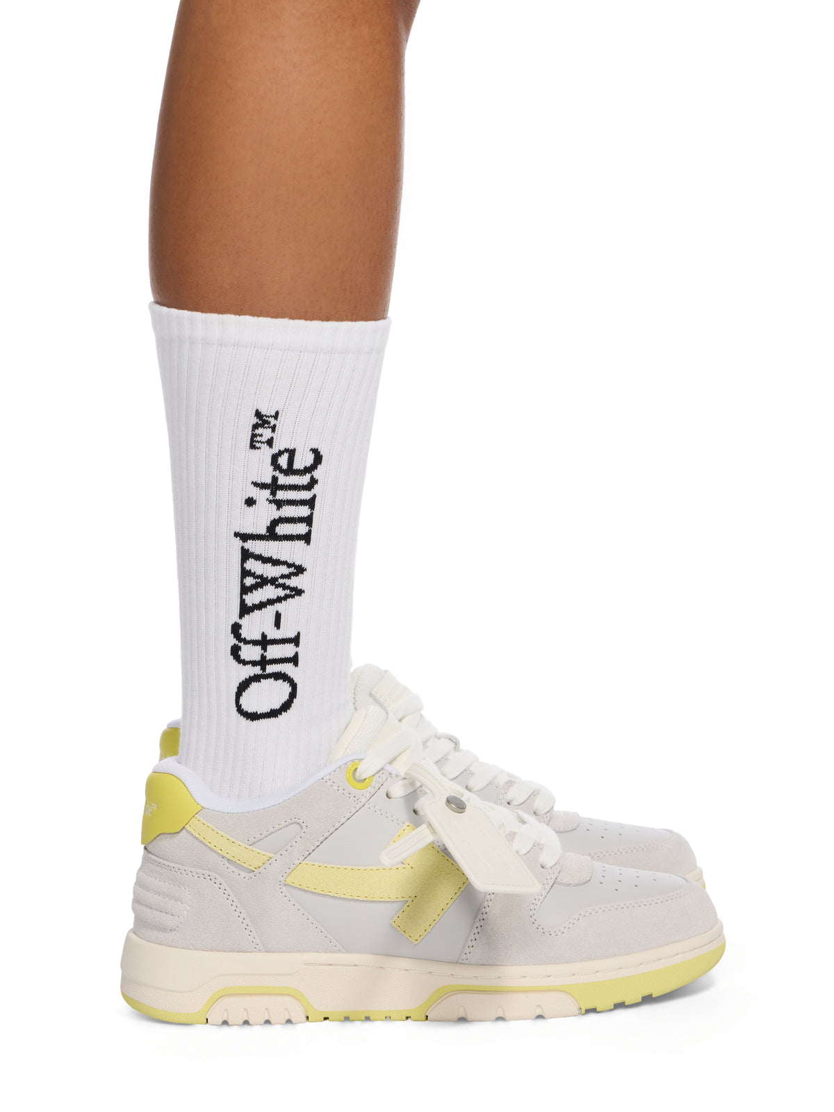 OFF WHITE Out Of Office Sneakers MEDIUM GREY - YELLOW OWIA259F25LEA005