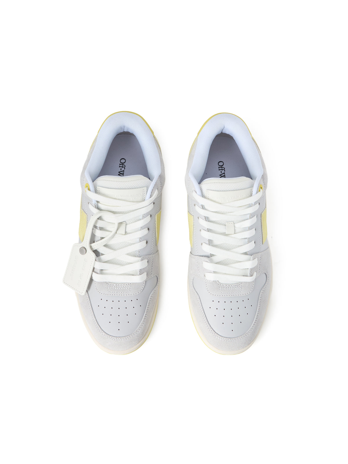 OFF WHITE Out Of Office Sneakers MEDIUM GREY - YELLOW OWIA259F25LEA005