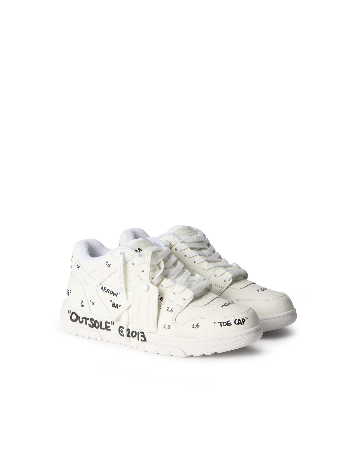 OFF WHITE Out Of Office Leather Sneakers WHITE - BLACK OWIA259F25LEA007