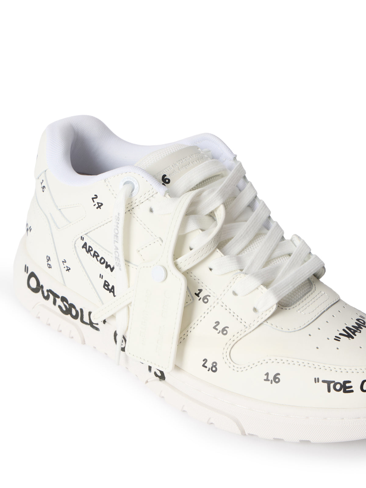 OFF WHITE Out Of Office Leather Sneakers WHITE - BLACK OWIA259F25LEA007