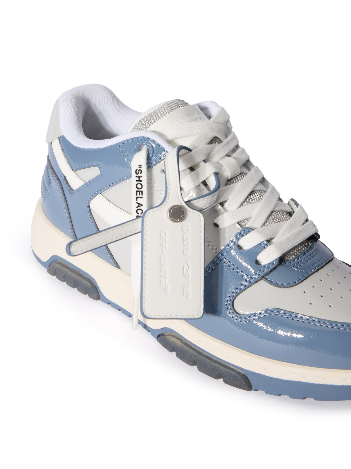 OFF WHITE Out Of Office Patent Leather GREY - WHITE OWIA259F25LEA00A