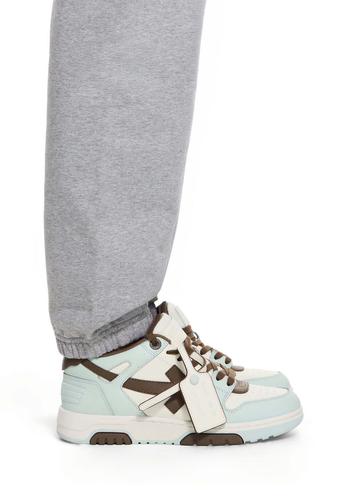 OFF WHITE Out Of Office Sneakers MISTY BLUE - LIGHT BROWN OWIA259S26LEA003