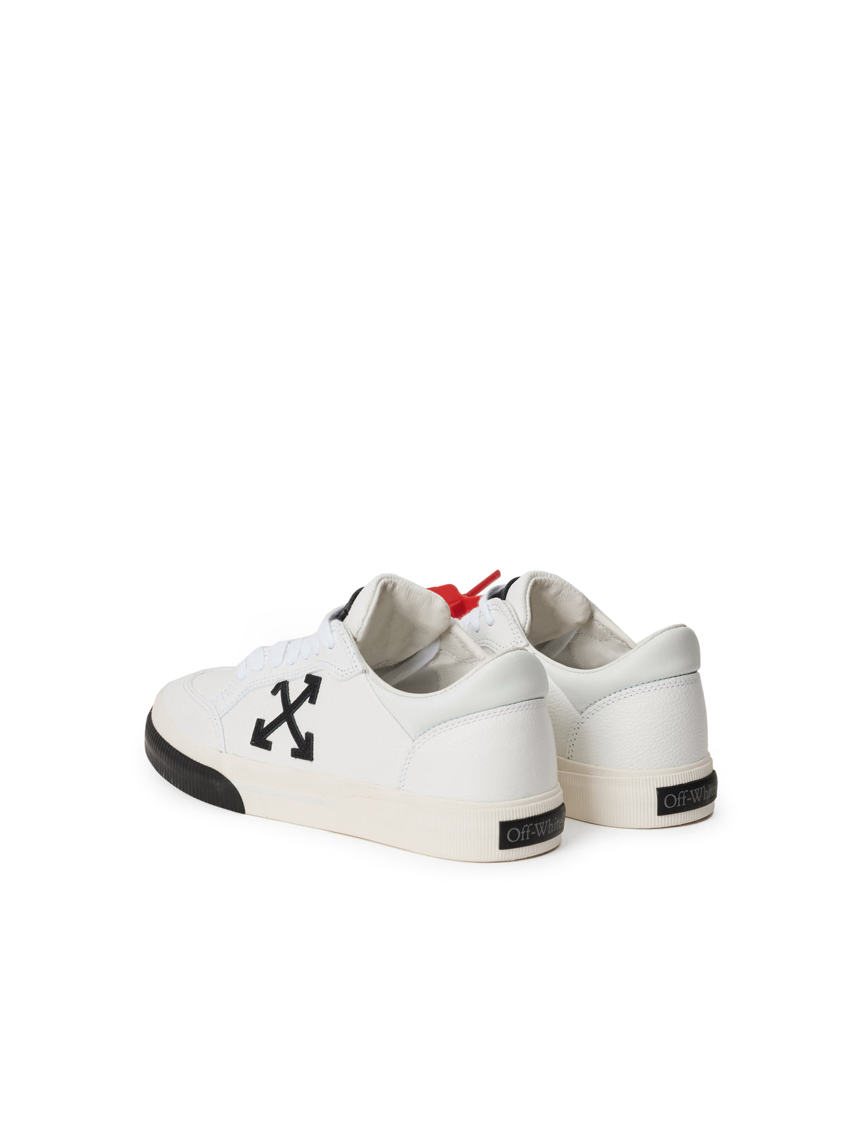 OFF WHITE Vulcanized Low Leather Sneakers WHITE/BLACK OWIA288C99LEA002