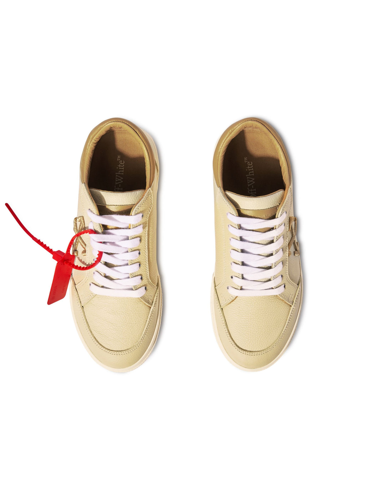 OFF WHITE New Low Vulcanized Leather Cream - Light NEUTRALS OWIA288S25LEA001