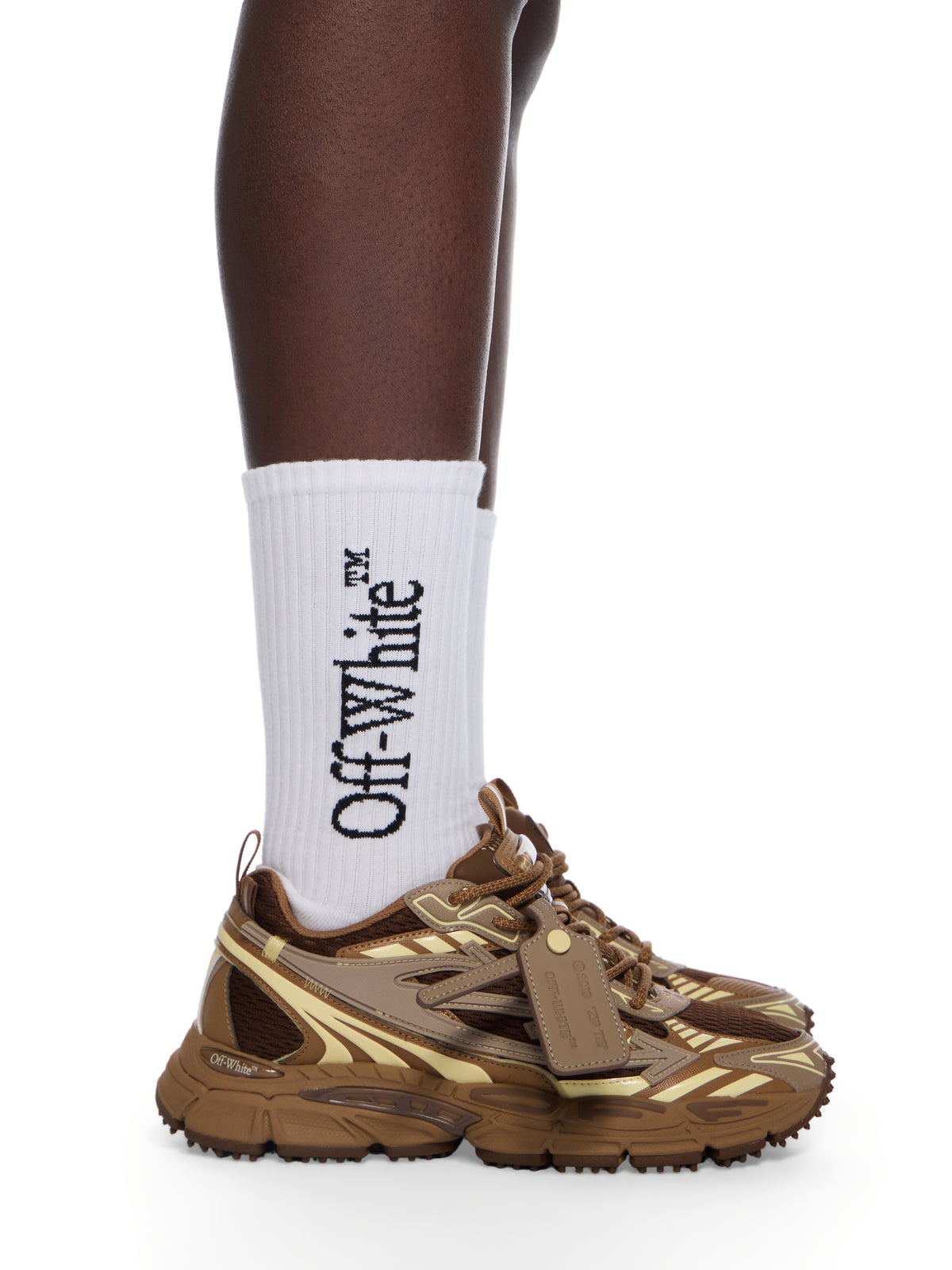 OFF WHITE Be Right Back Sneakers DARK BROWN - CREAM OWIA289F25FAB001