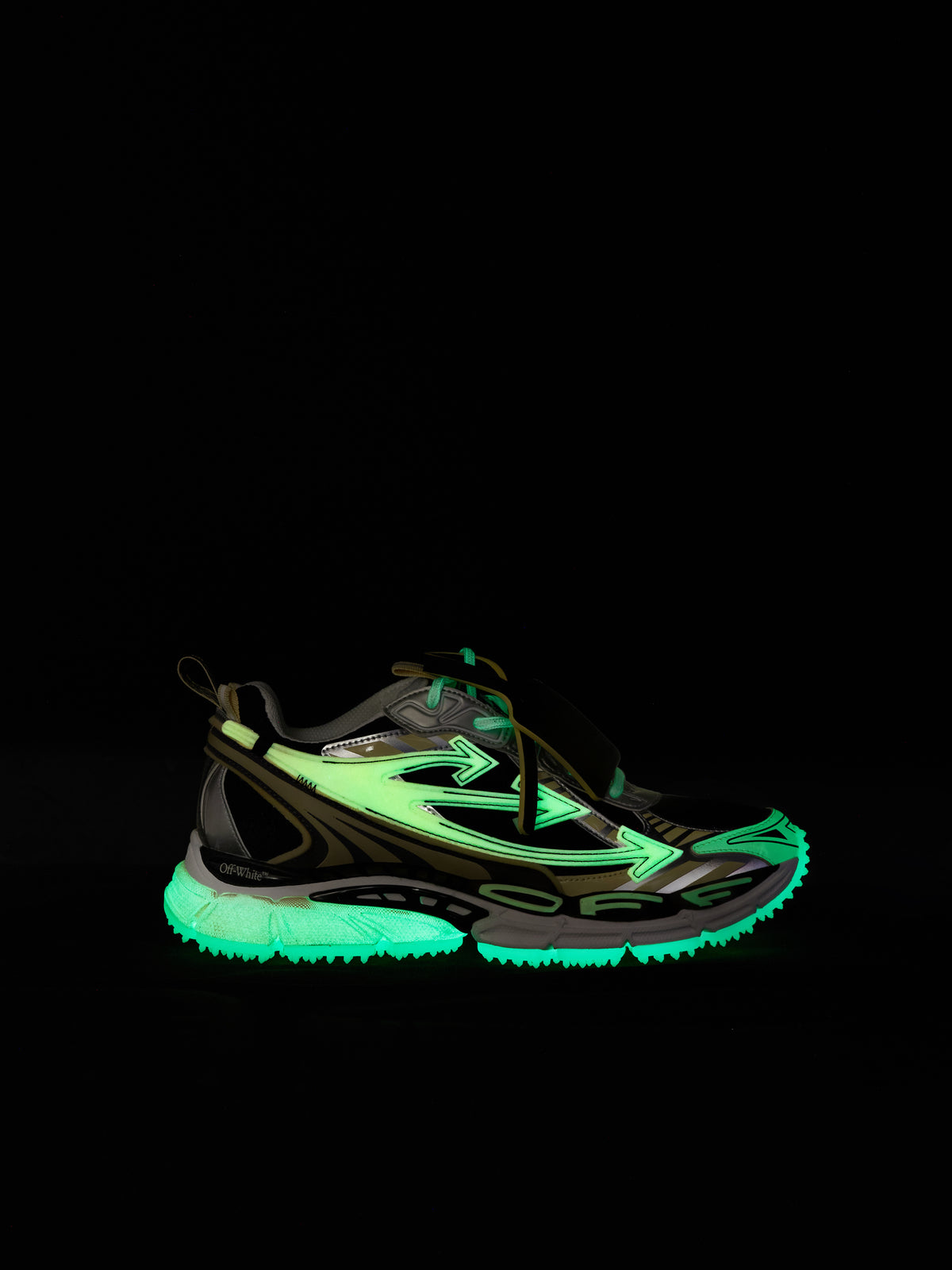OFF WHITE Be Right Back Glow-In-The-Dark Sneakers BLACK - GLOW IN THE DARK OWIA289S26FAB003