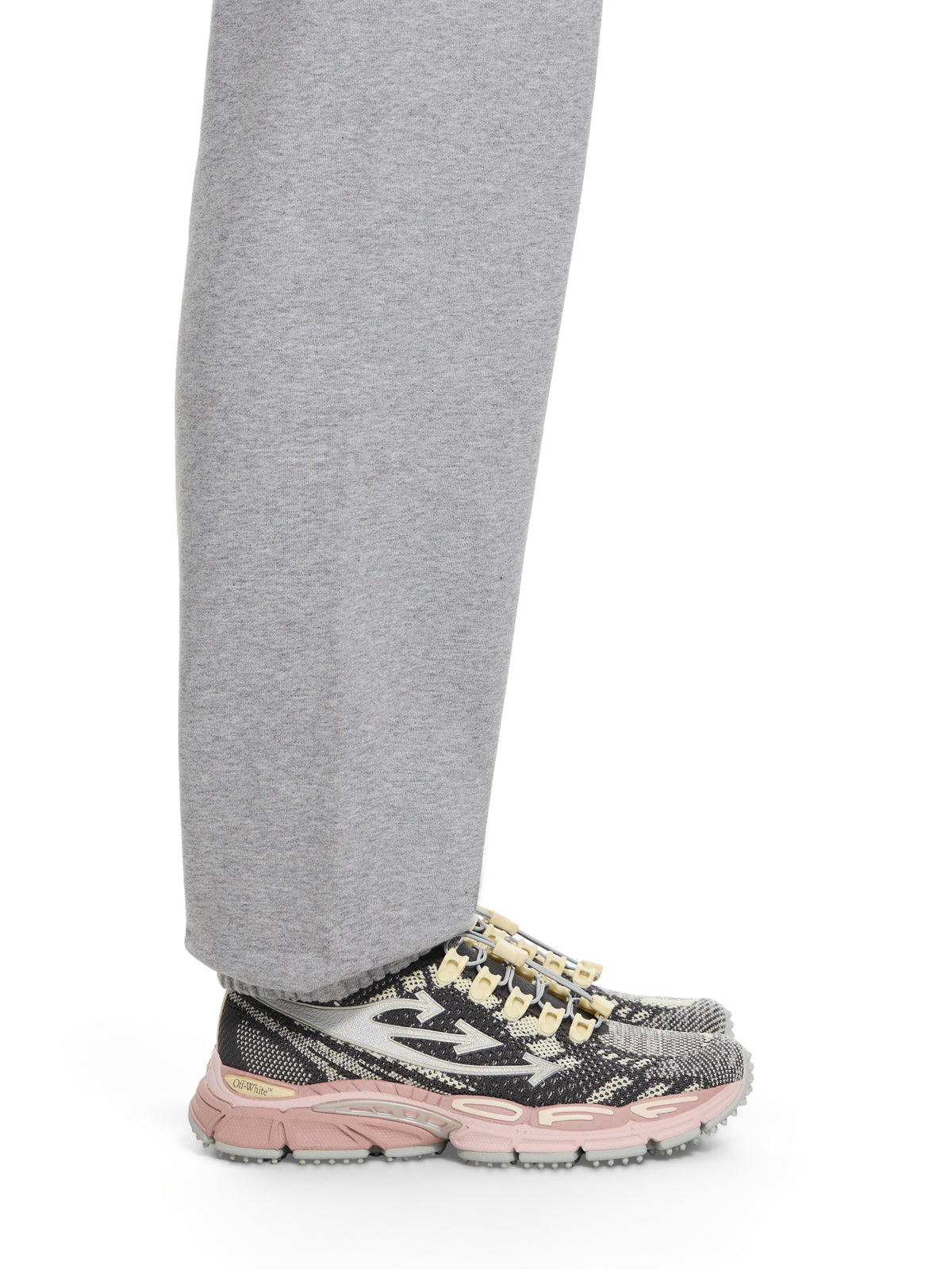 OFF WHITE Be Right Back Knit Sneakers DARK GREY - PINK OWIA28KS26FAB001