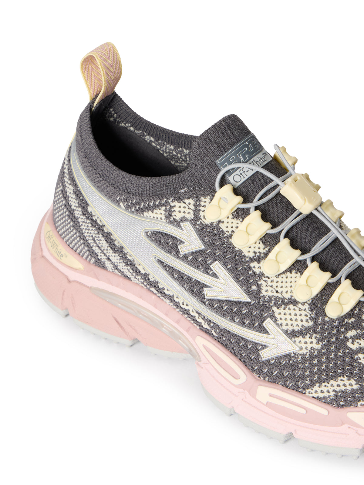 OFF WHITE Be Right Back Knit Sneakers DARK GREY - PINK OWIA28KS26FAB001