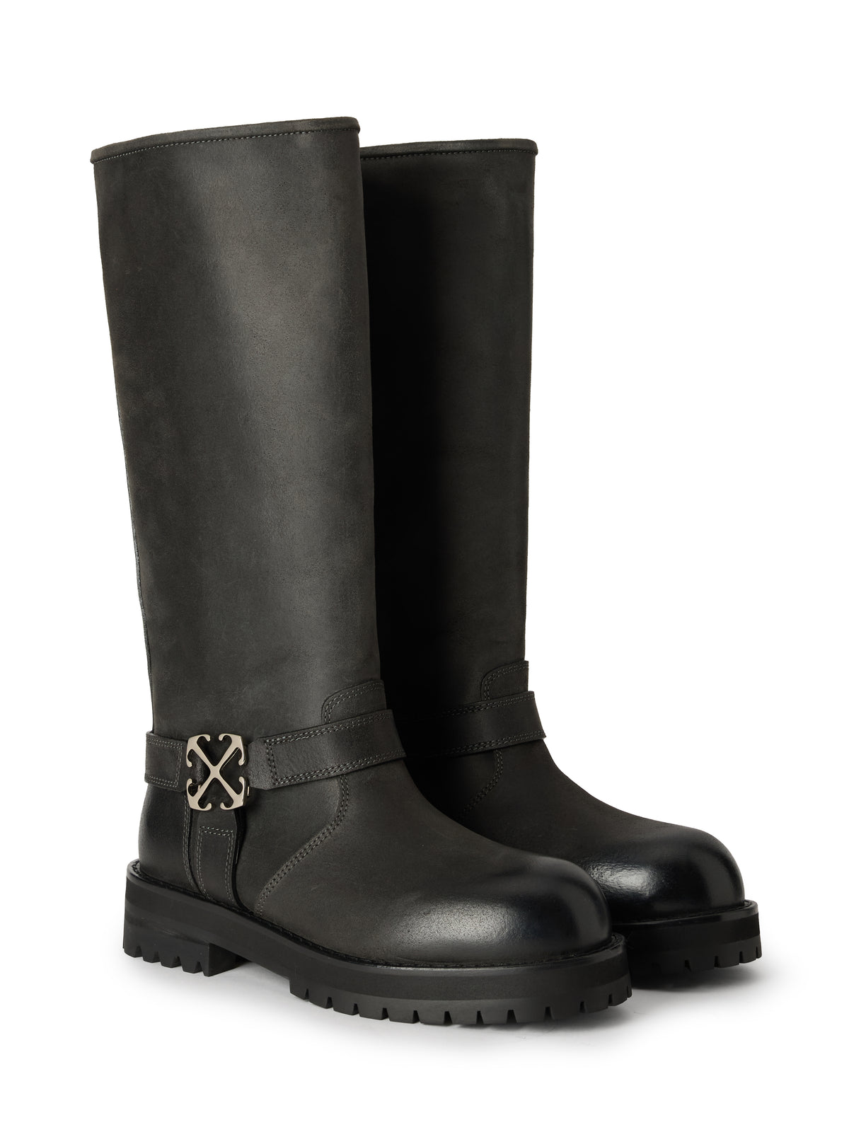 OFF WHITE Off Track High Boots Black OWIE04MF25LEA002
