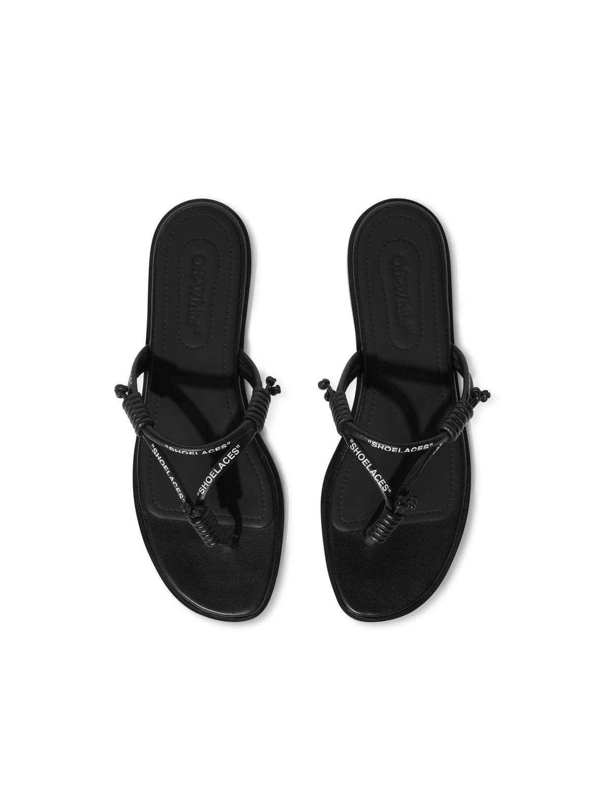 OFF WHITE Shoelace Flat Sandal BLACK OWIH05DS25LEA001