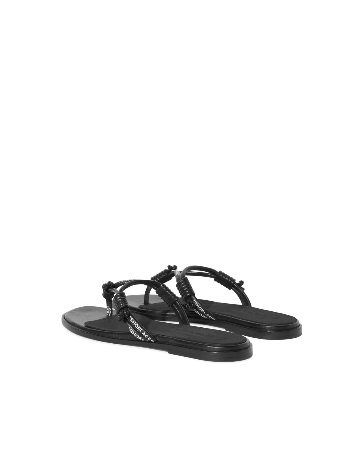 OFF WHITE Shoelace Flat Sandal BLACK OWIH05DS25LEA001