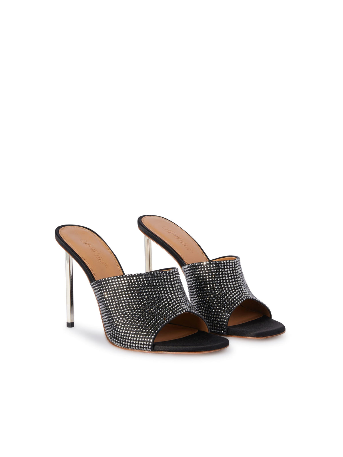 OFF WHITE Shiny High Allen Satin Mule BLACK OWIJ040S24FAB001