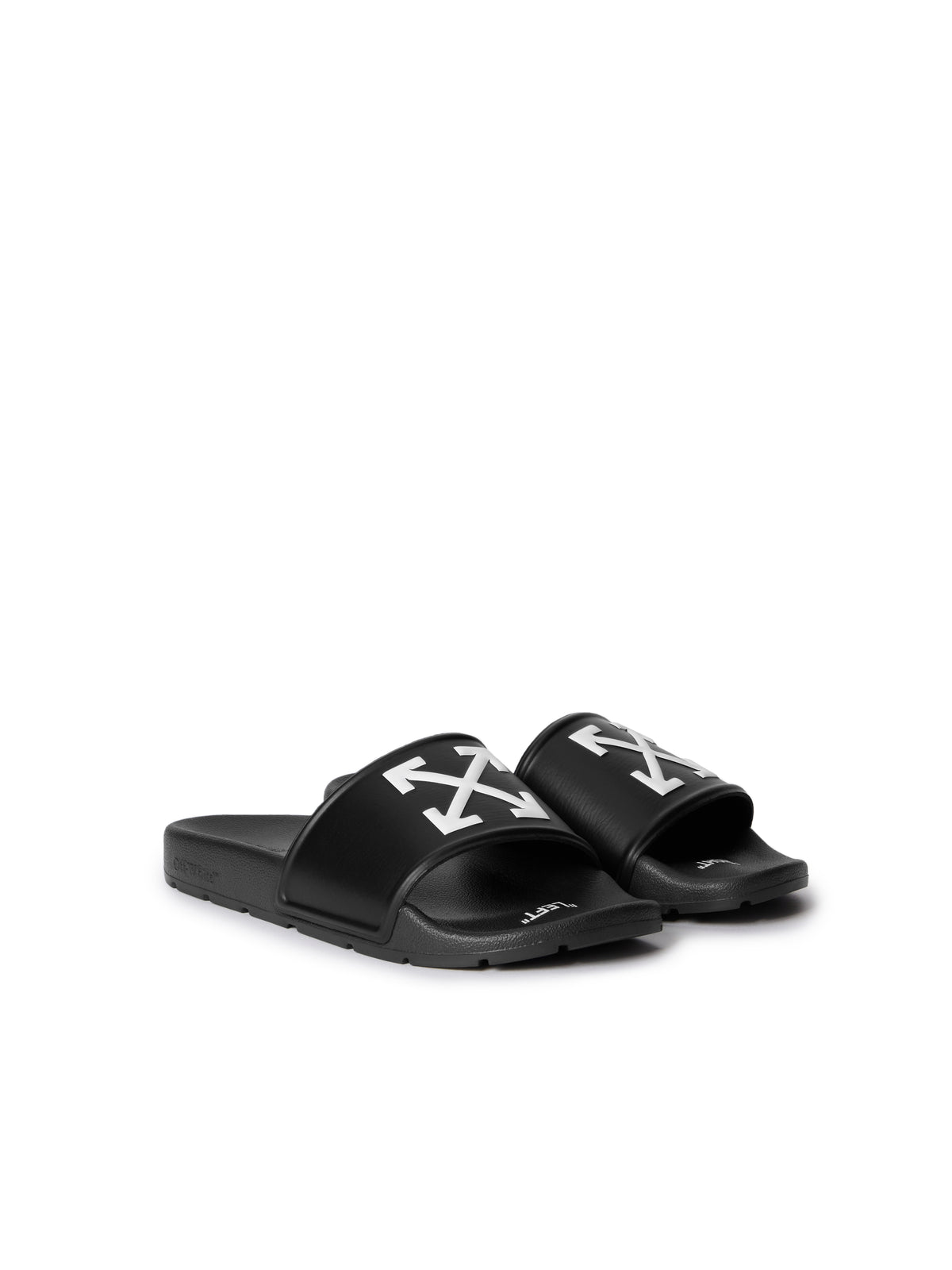 OFF WHITE Arrow Slider Sandals BLACK - WHITE OWIU003C99MAT001