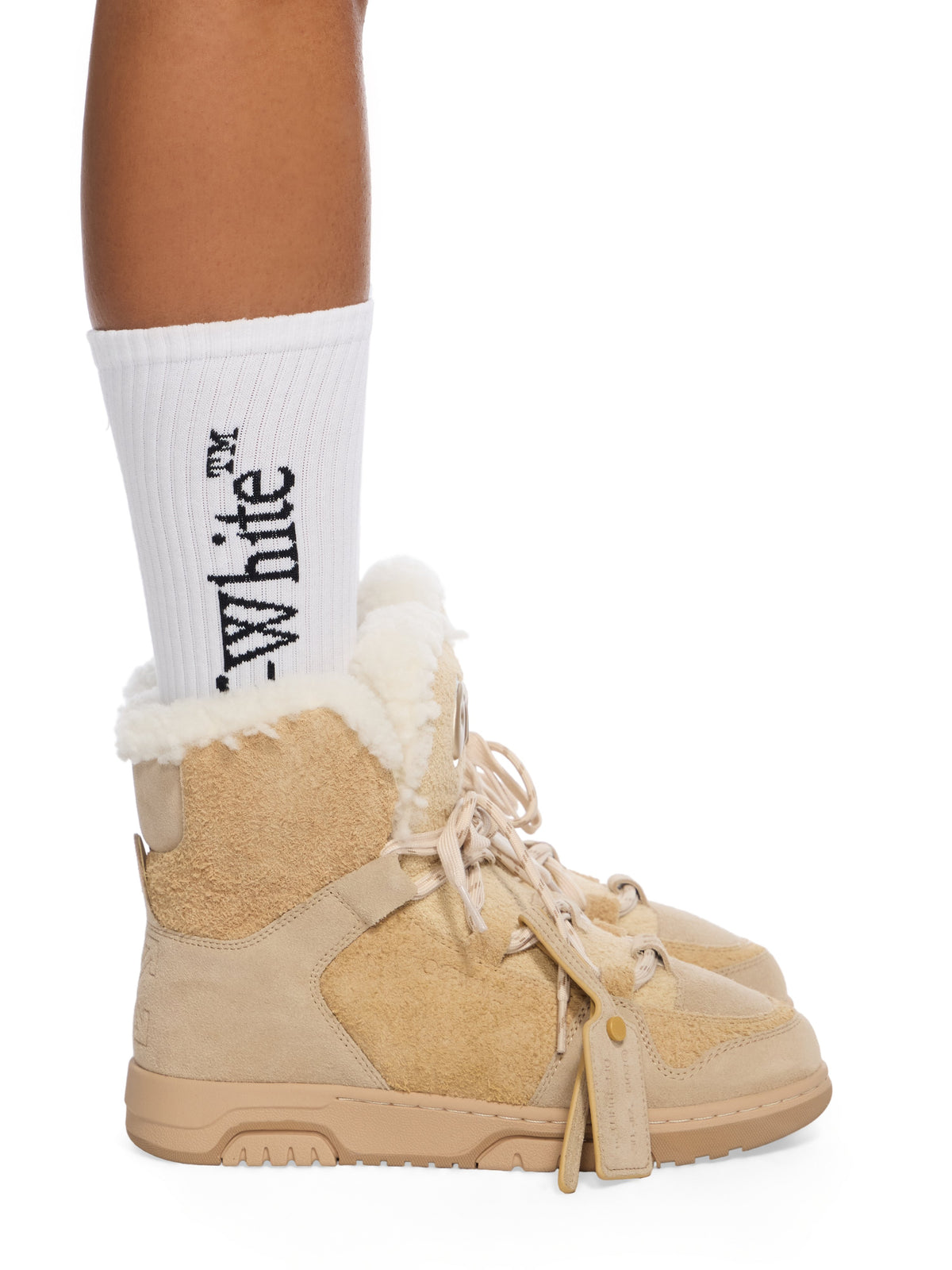 OFF WHITE Shearling Winter Boot DARK SAND/ OAT OWIY001F25LEA001