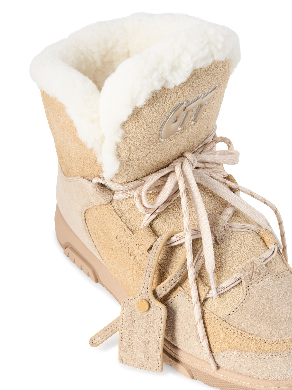 OFF WHITE Shearling Winter Boot DARK SAND/ OAT OWIY001F25LEA001