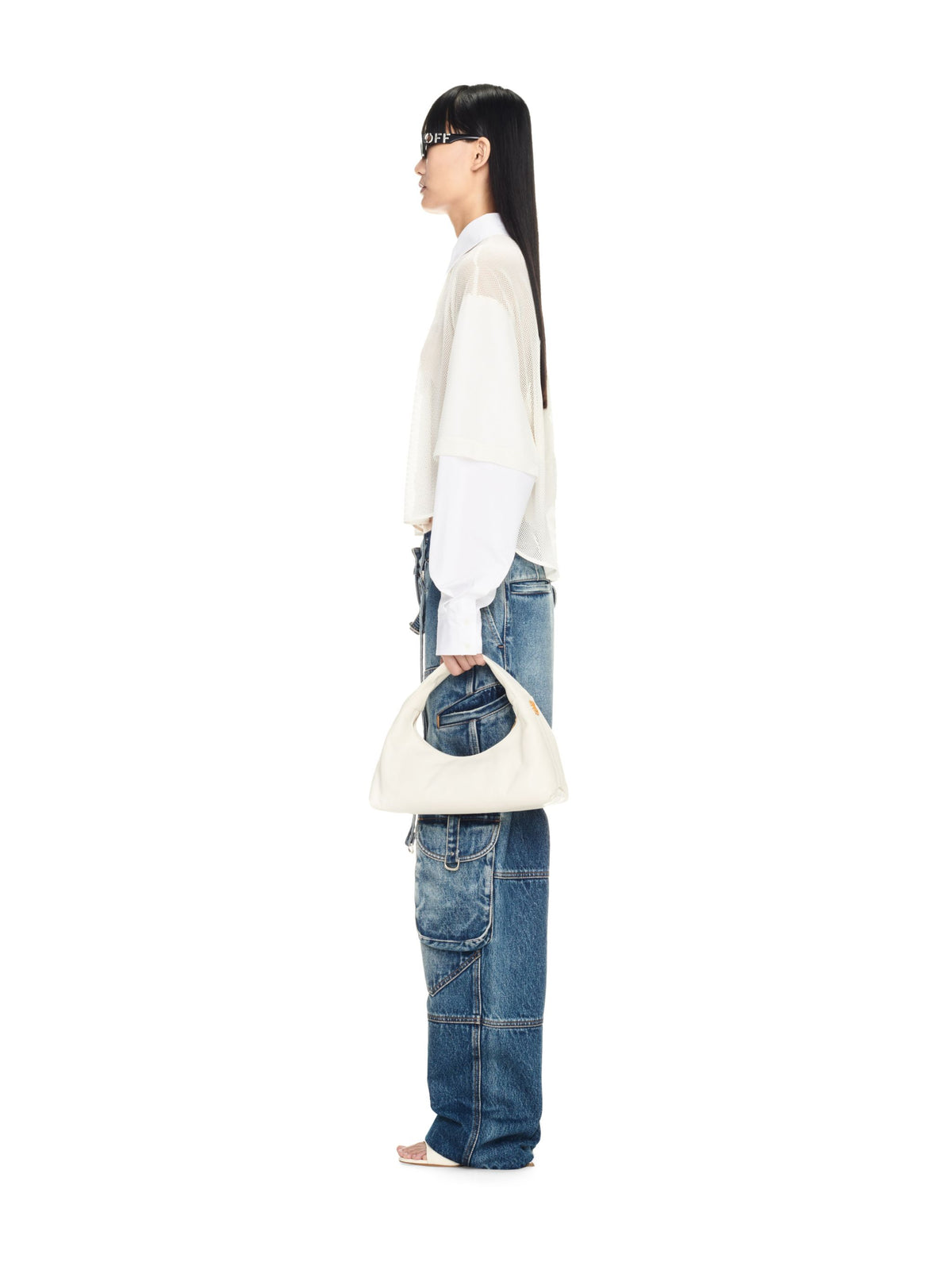 OFF WHITE Arcade Shoulder Bag WHITE OWNN174S24LEA001