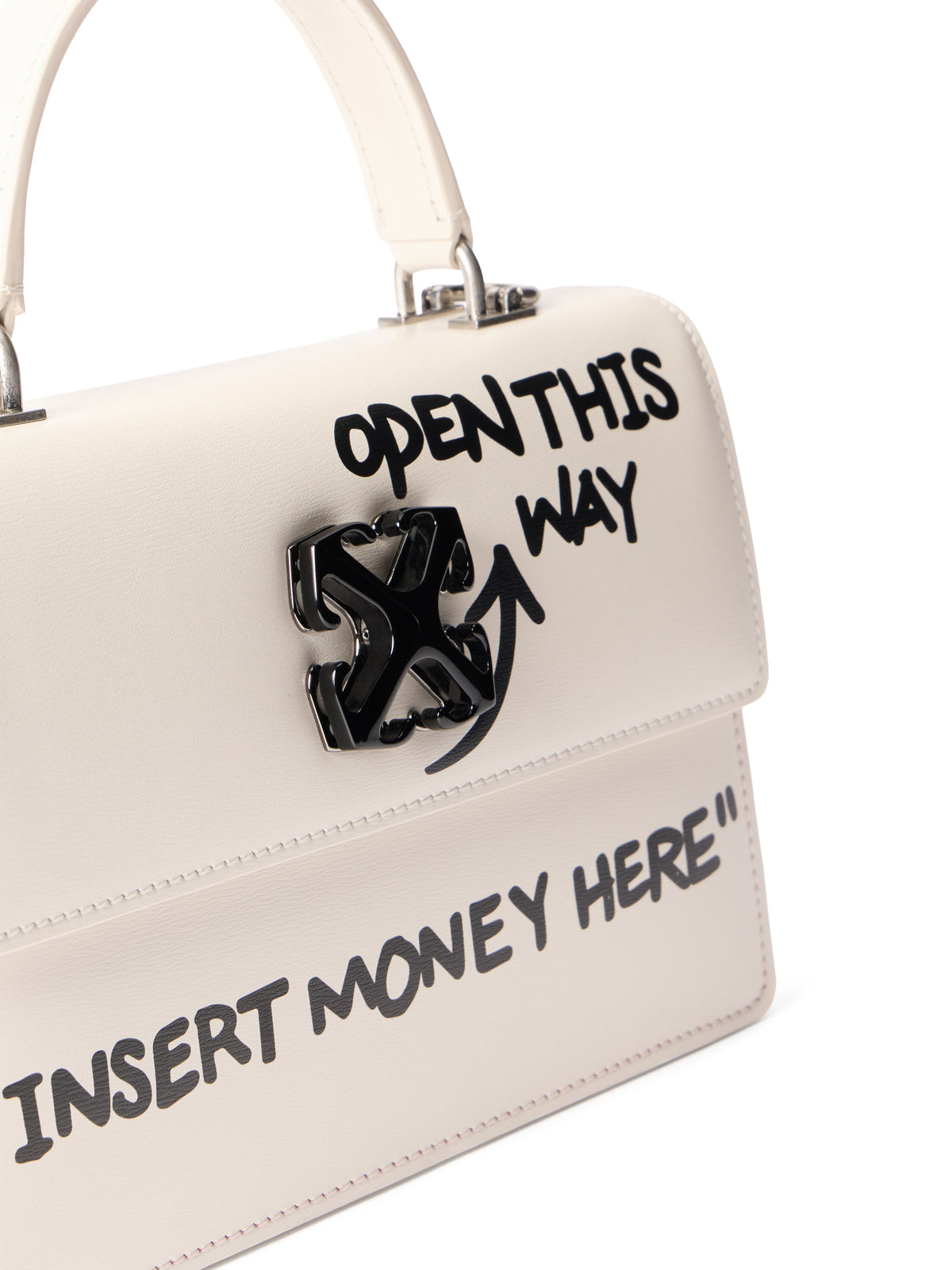 OFF WHITE Jitney 1.4 Top Handle Bag DUST OWNP062C99LEA004