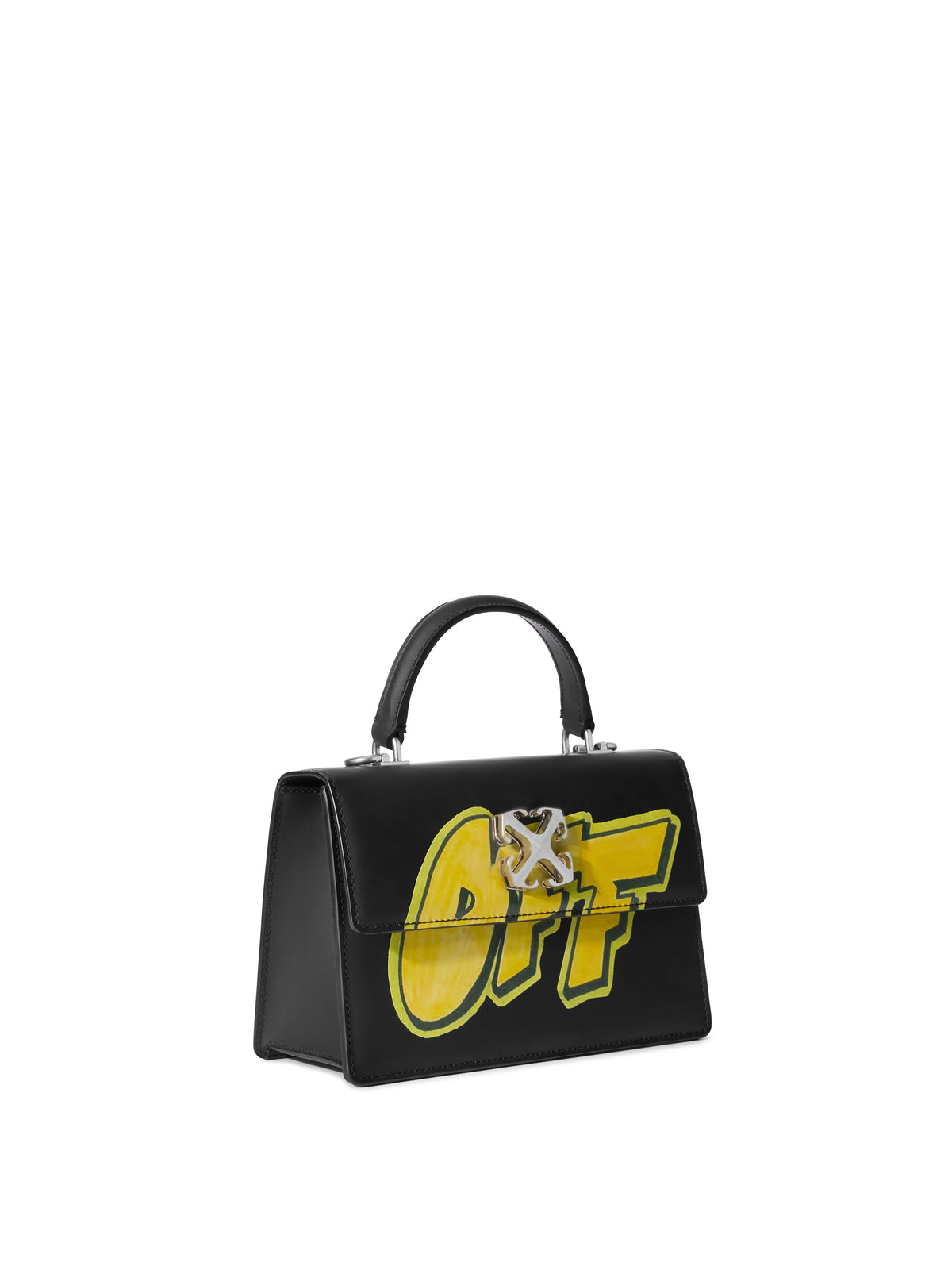 OFF WHITE Jitney 1.4 Top Handle Bag BLACK - YELLOW OWNP062F25LEA002
