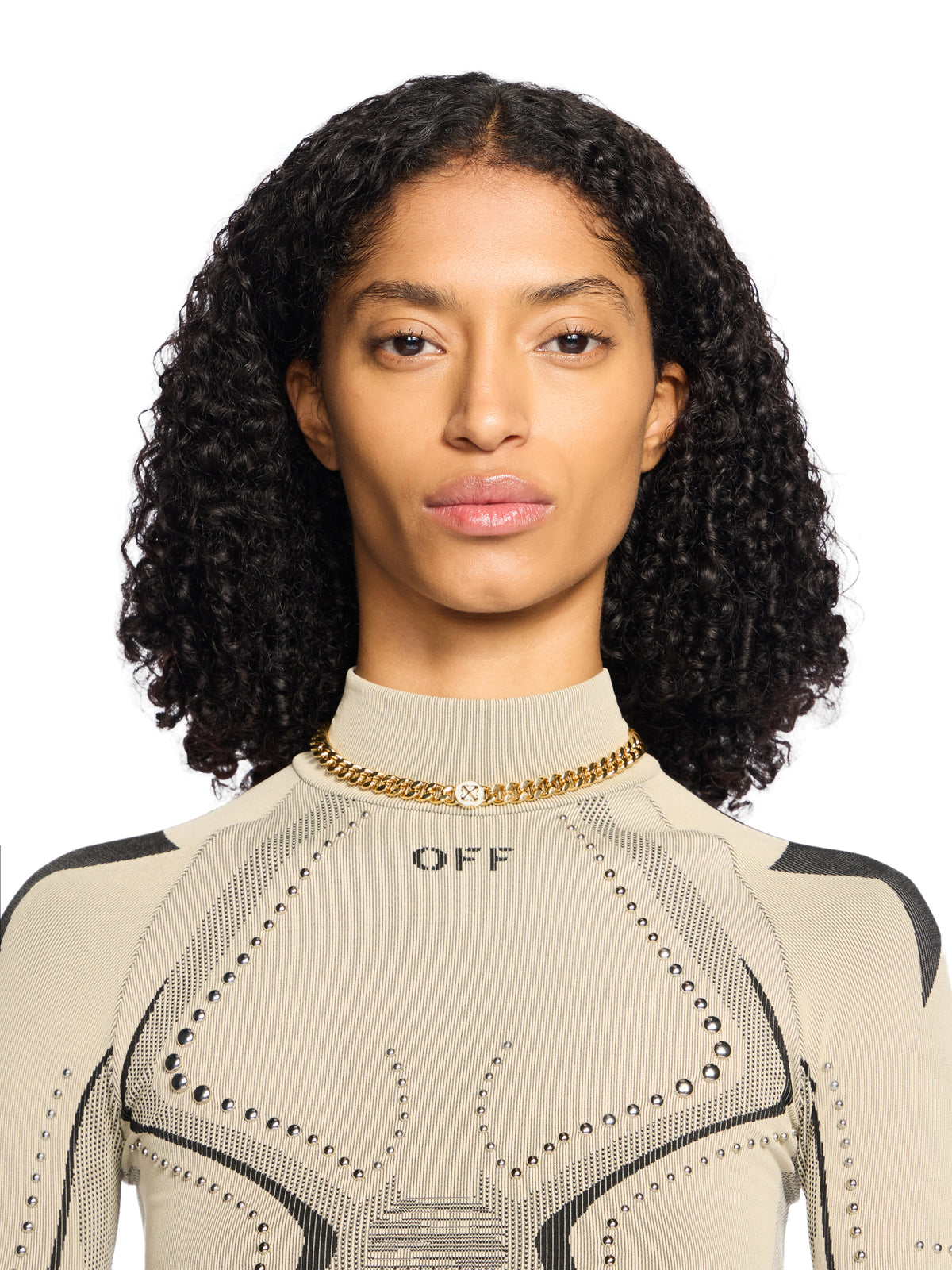 OFF WHITE Round Arrow Necklace GOLD - WHITE OWOB13UF25MET001