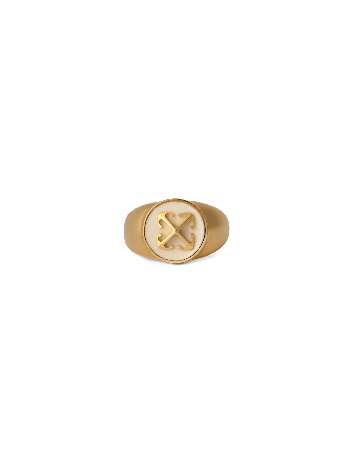 OFF WHITE Round Arrow Ring GOLD - WHITE OWOC11MF25MET001