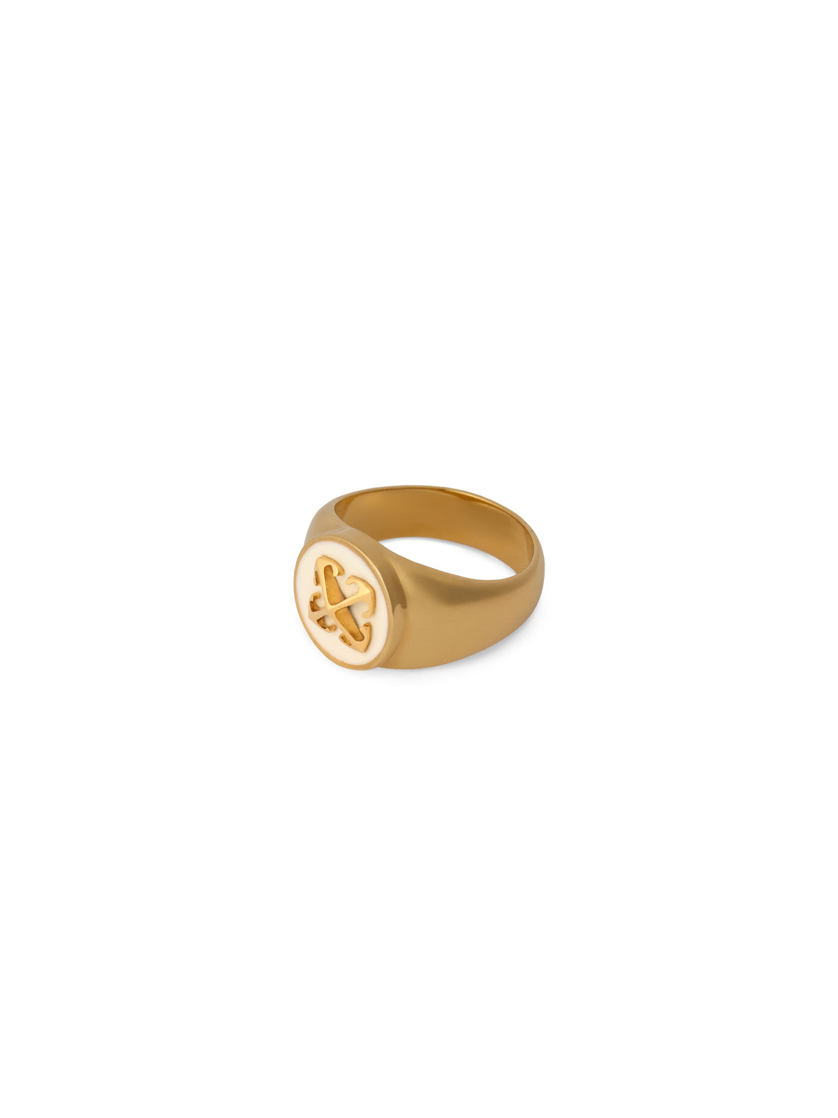 OFF WHITE Round Arrow Ring GOLD - WHITE OWOC11MF25MET001