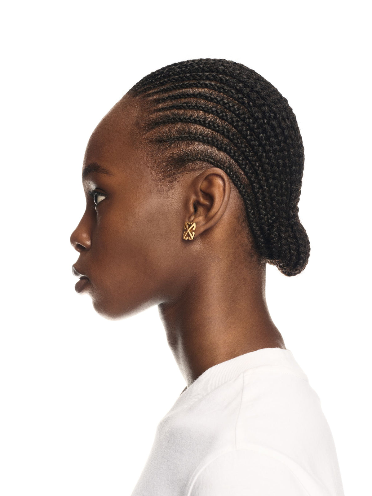 OFF WHITE MINI ARROW EARRINGS GOLD OWOD29MC99MET001
